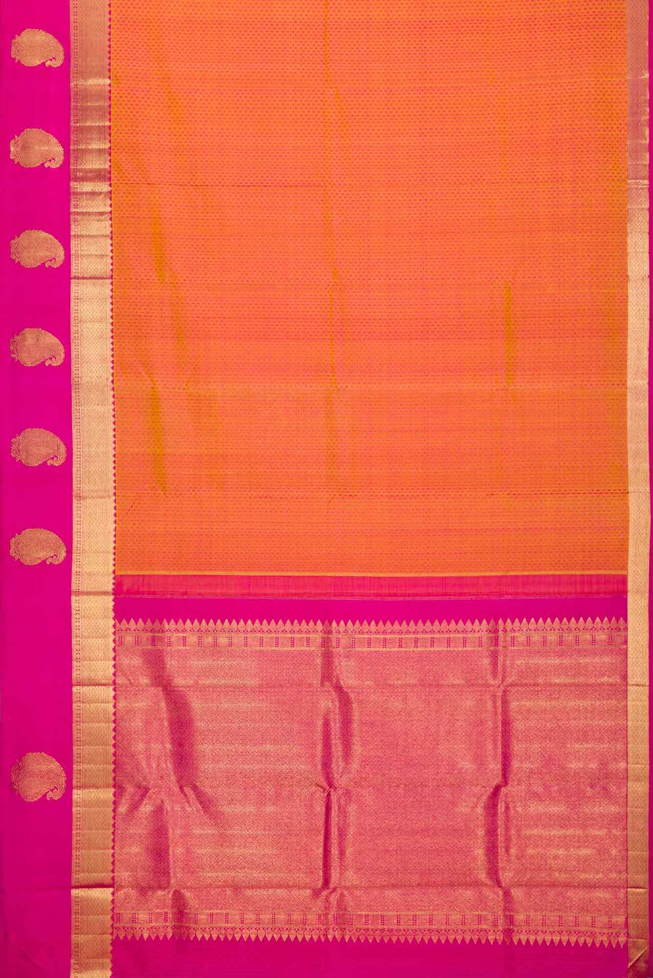 Orange Dual Tone Kanchipuram Silk Saree