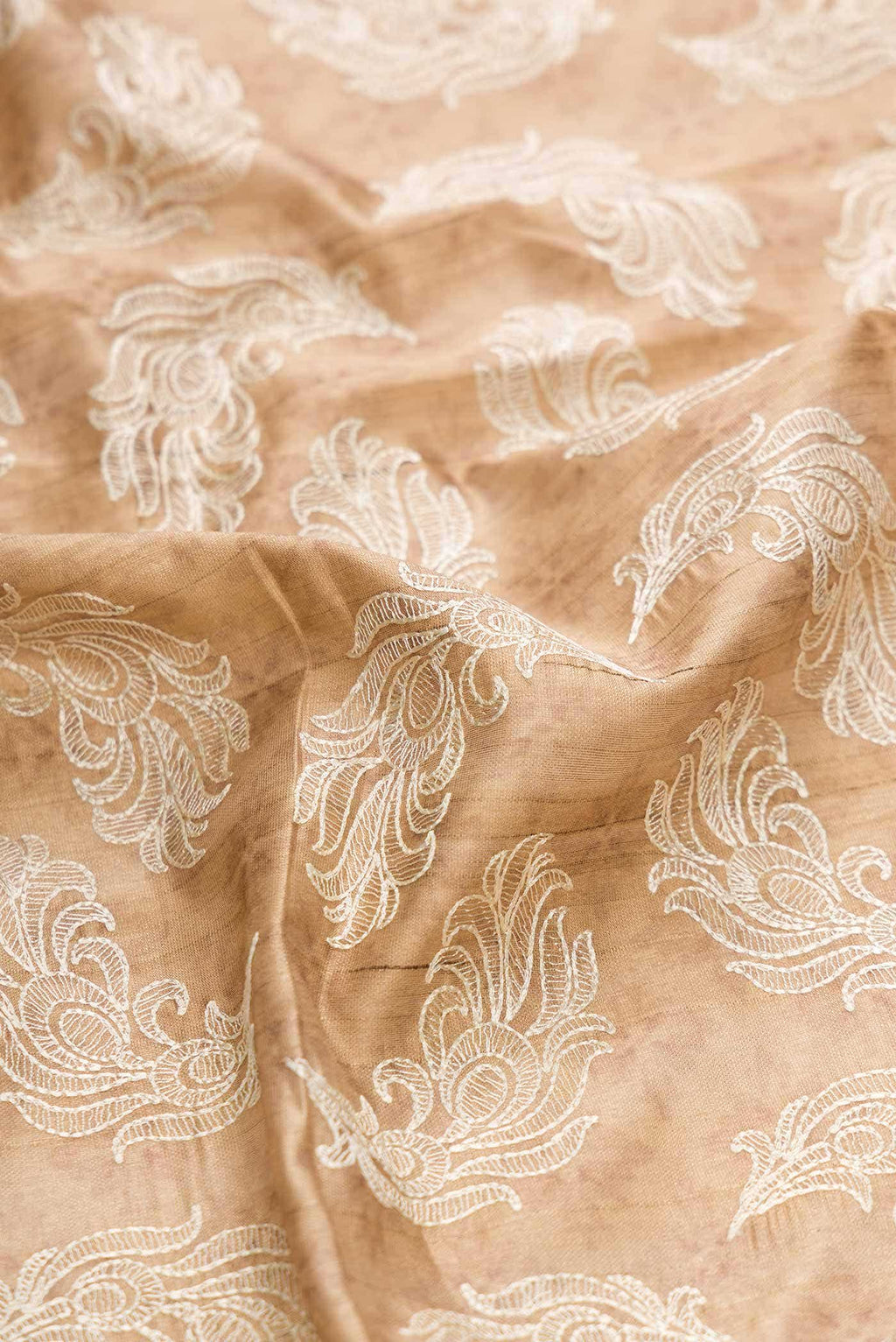 Beige Blended Raw Silk Saree