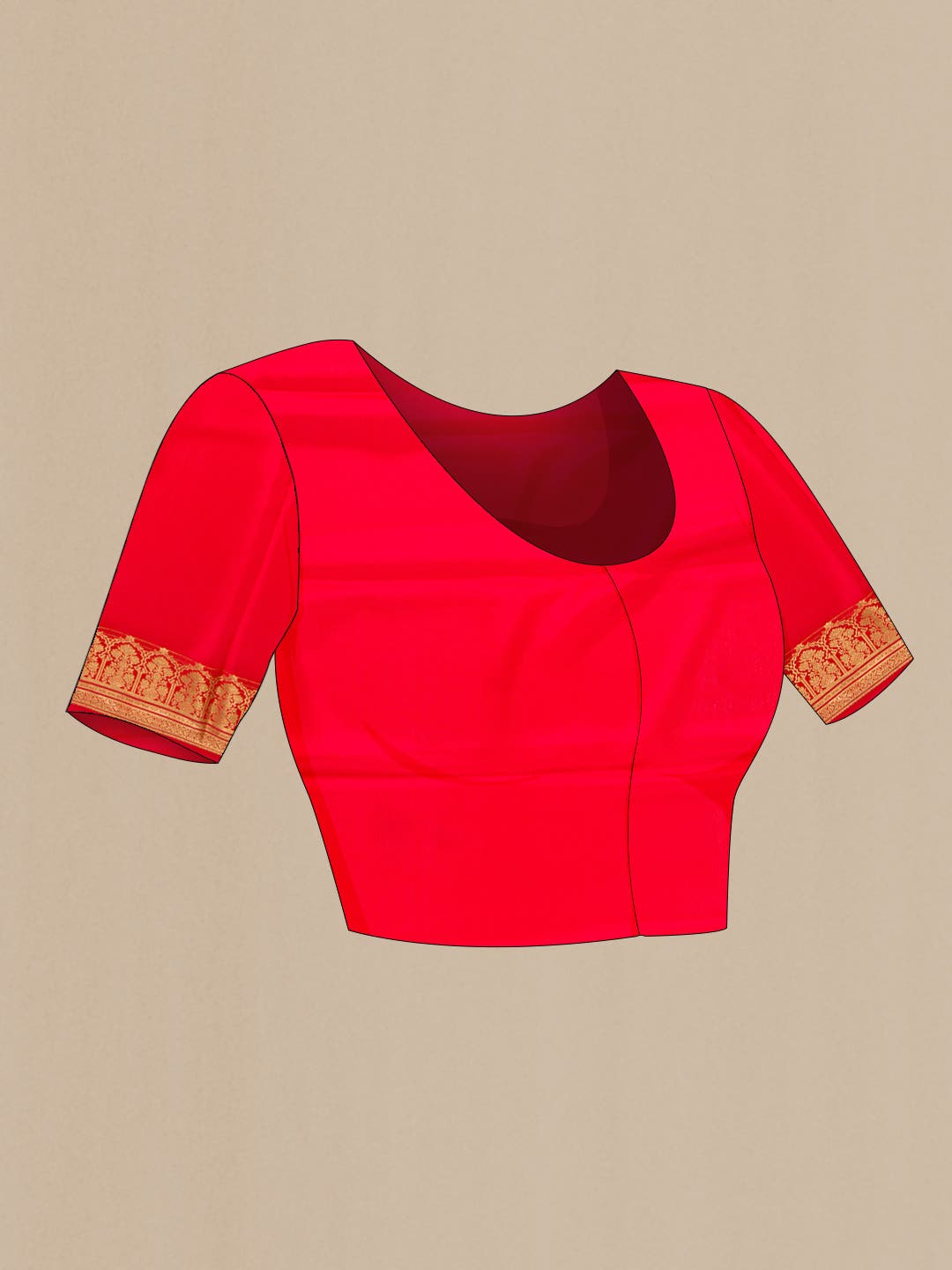 Golden Peach Dual Tone Mysore Crepe Saree
