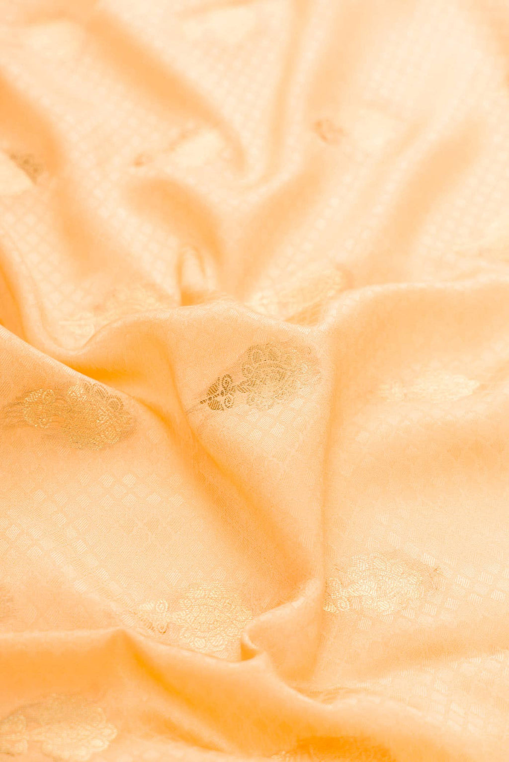 Golden Peach Dual Tone Mysore Crepe Saree