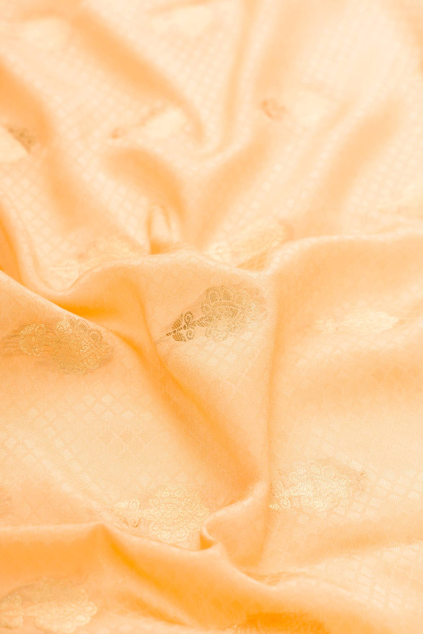 Golden Peach Dual Tone Mysore Crepe Saree