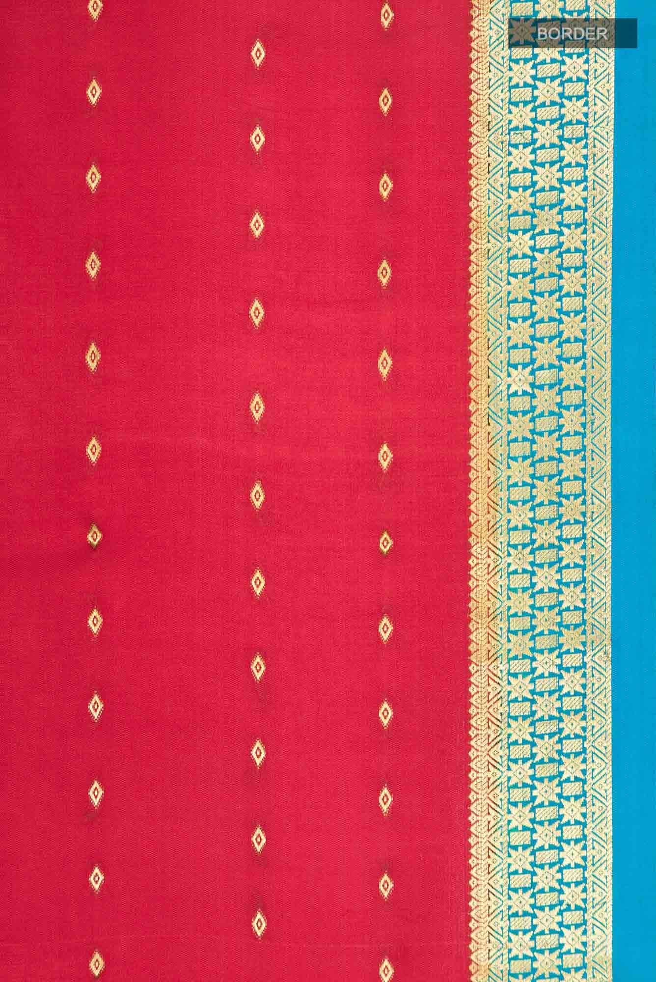 Red Mysore Crepe Saree