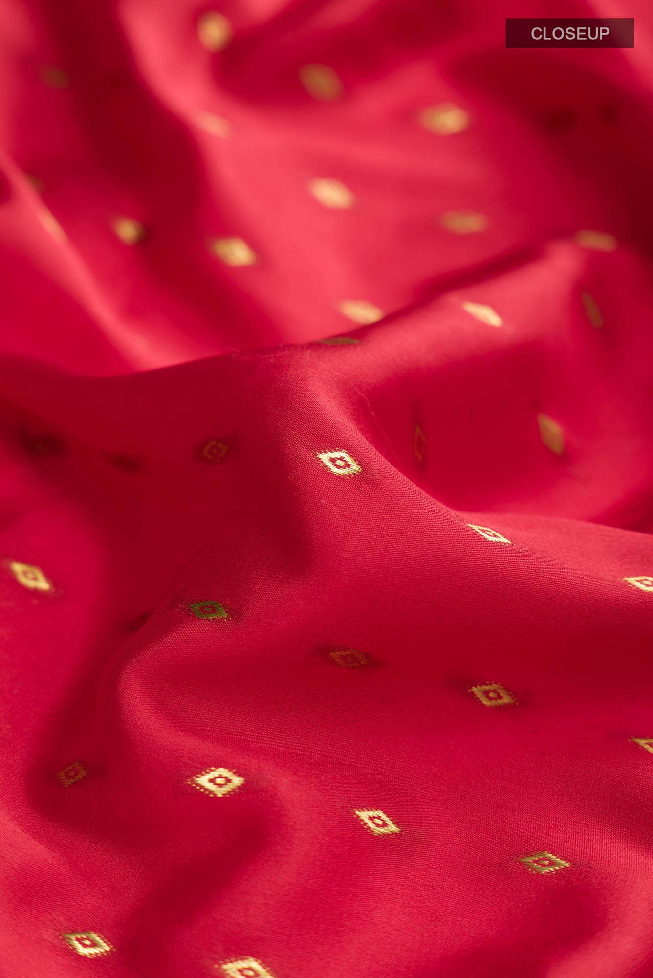 Red Mysore Crepe Saree