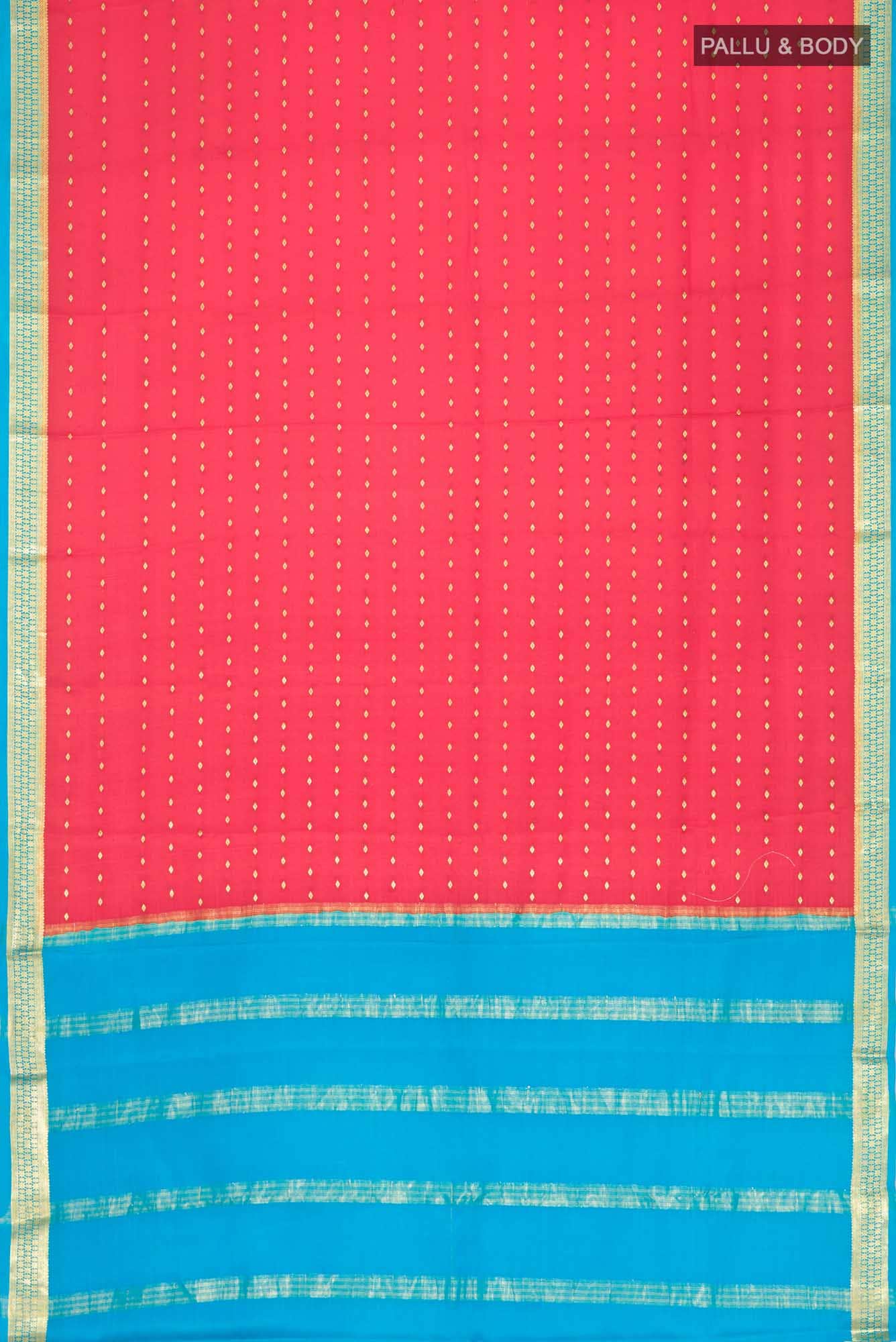 Red Mysore Crepe Saree
