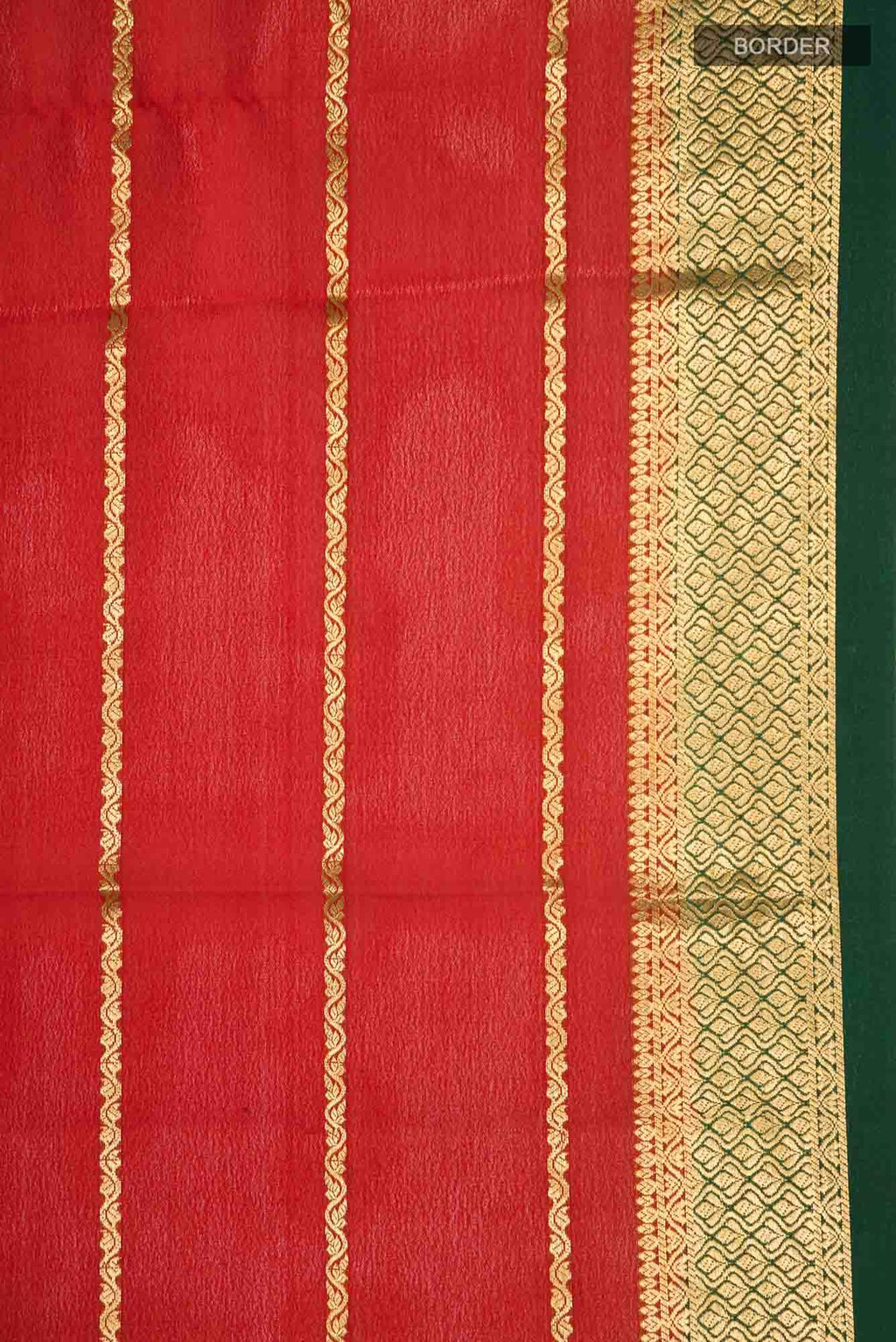 Red Mysore Crepe Saree