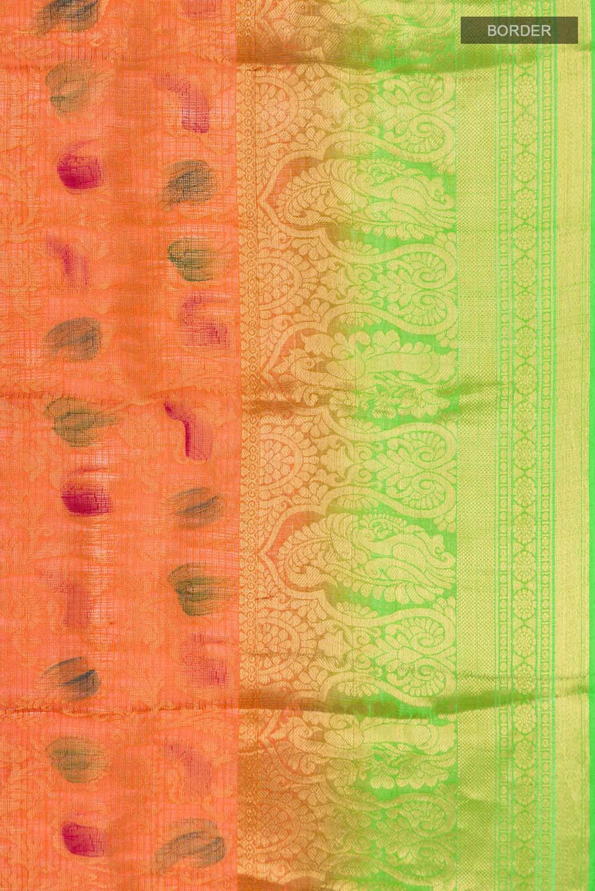 Orange Kota Silk Saree