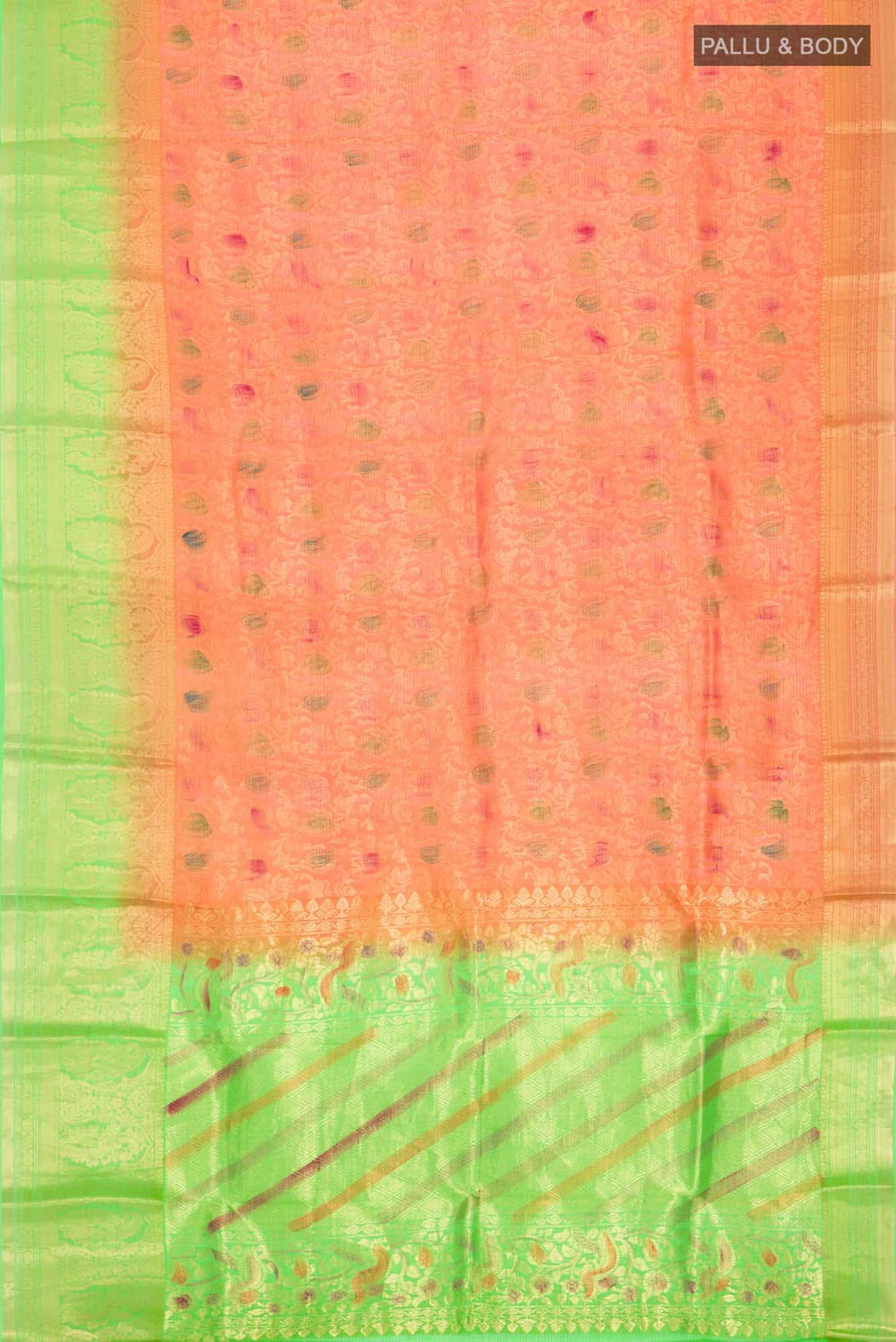 Orange Kota Silk Saree