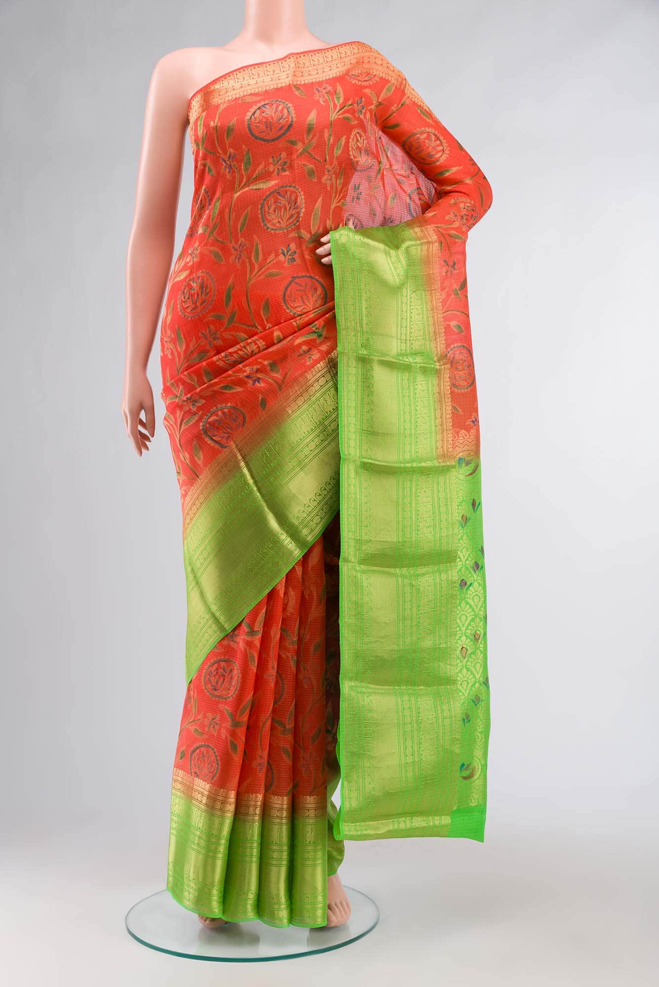 Red Kota Silk Saree