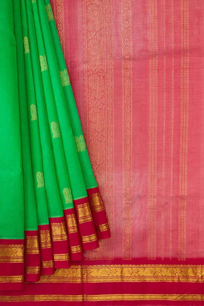 Green Dual Tone Silk Cotton Saree