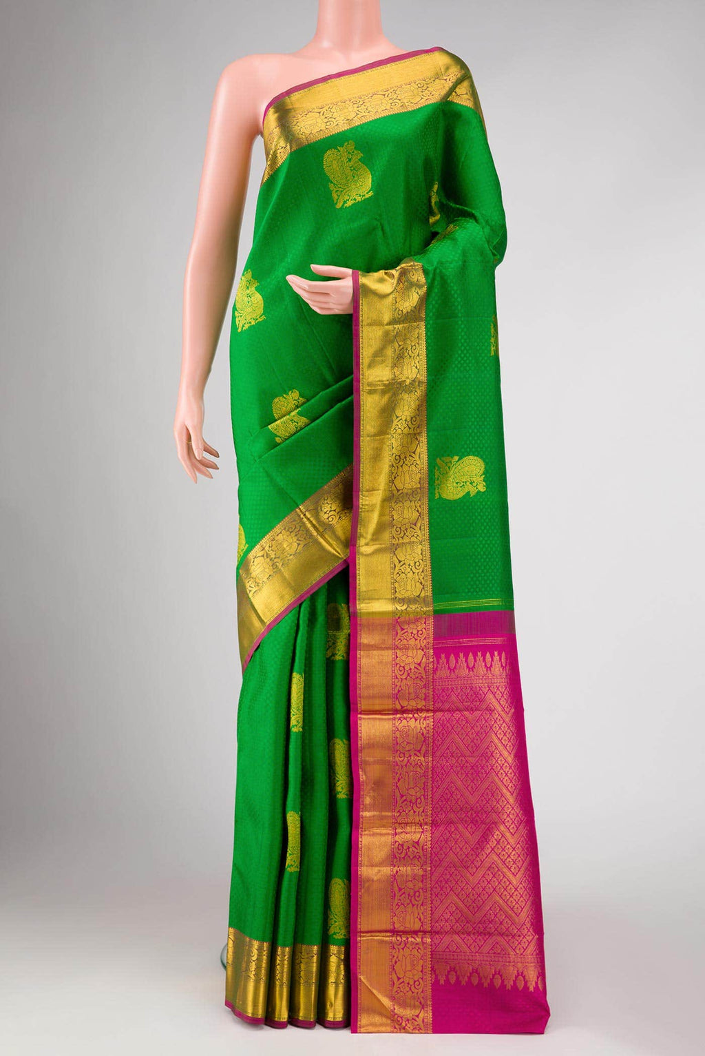 Green Dual Tone Kanchipuram Silk Saree