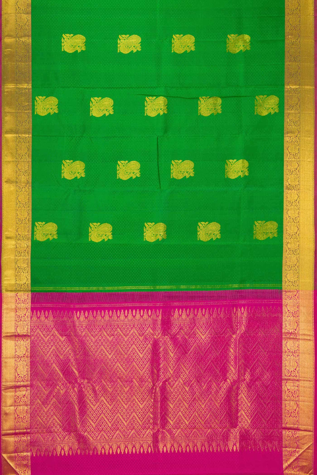 Green Dual Tone Kanchipuram Silk Saree