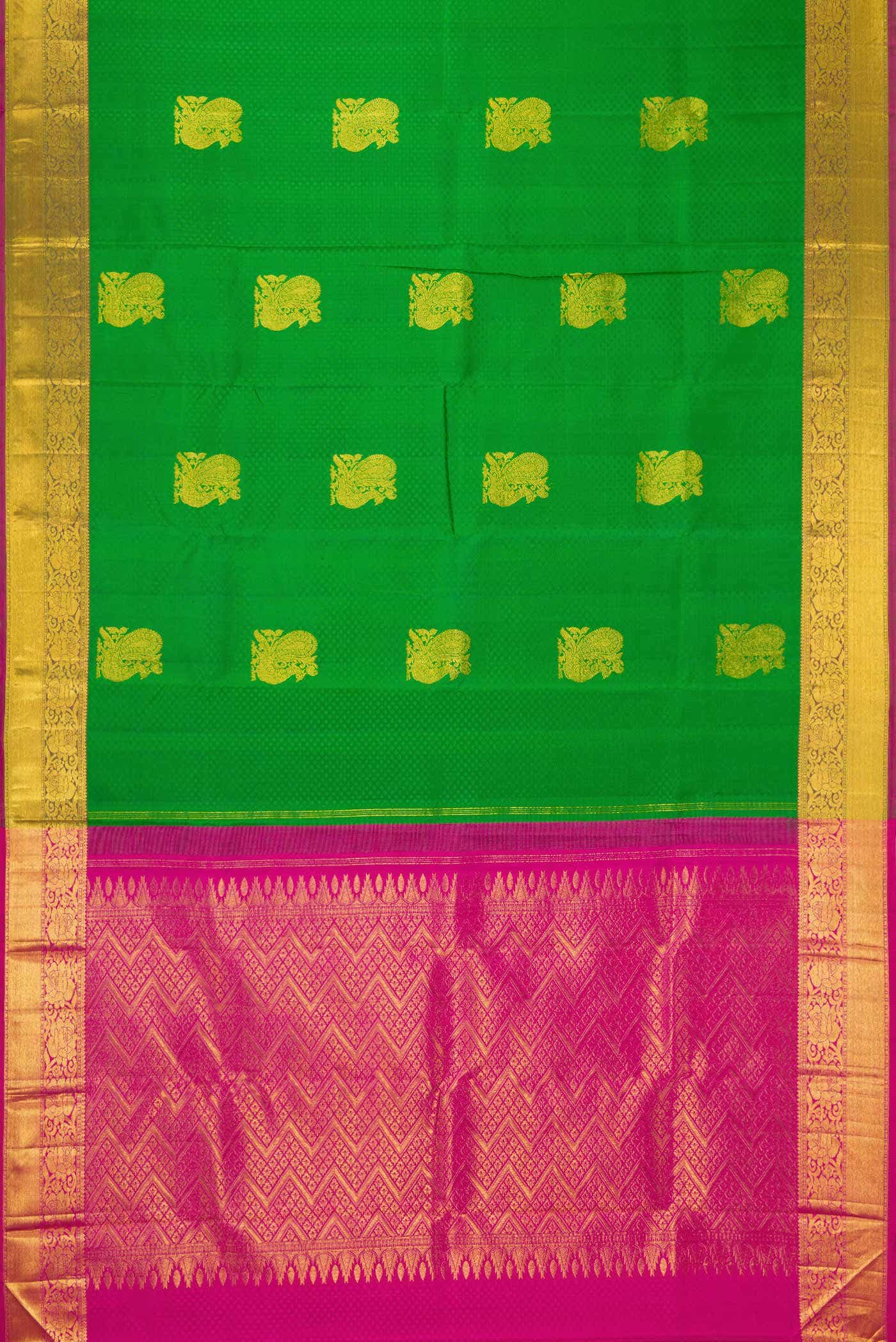 Green Dual Tone Kanchipuram Silk Saree