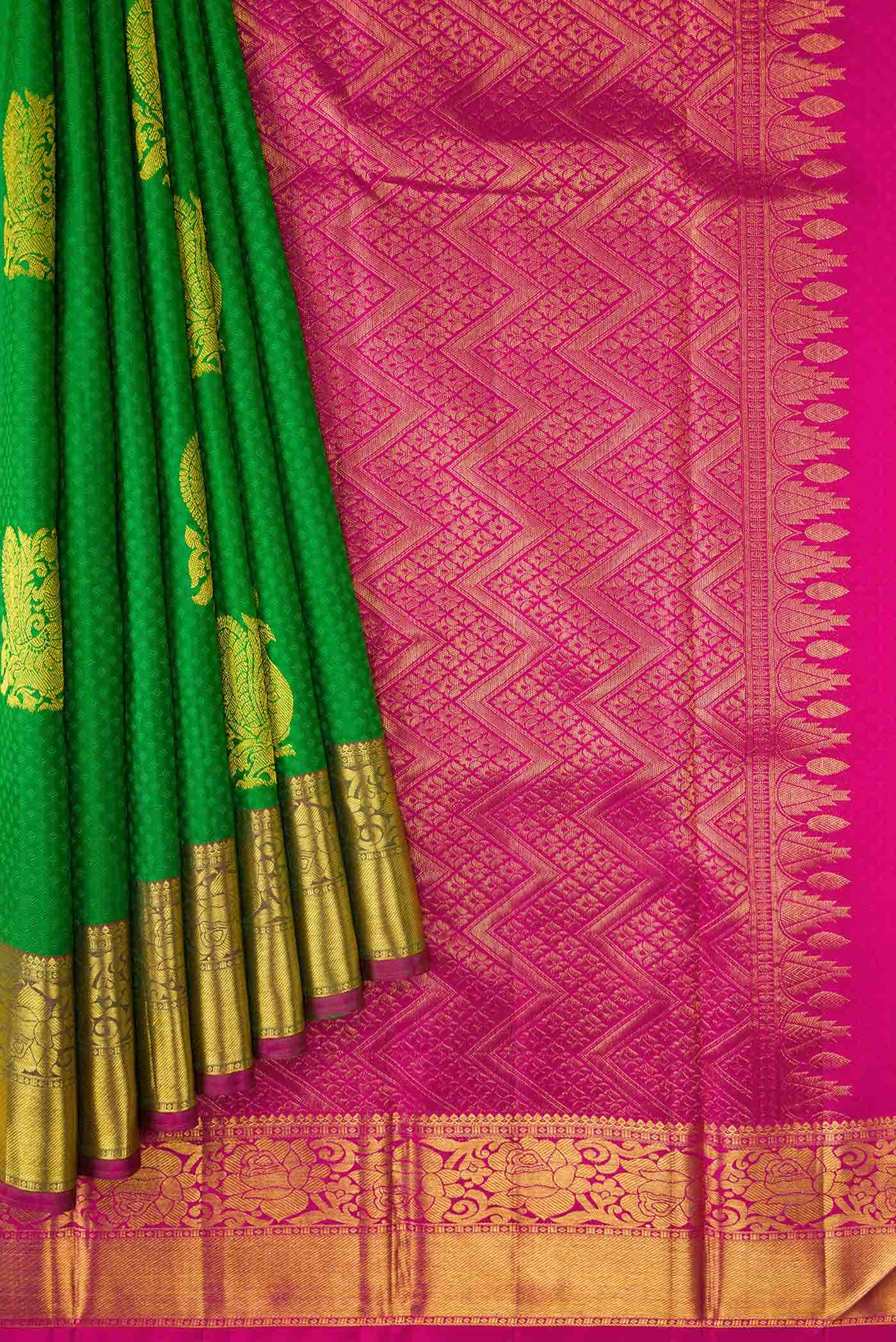 Green Dual Tone Kanchipuram Silk Saree