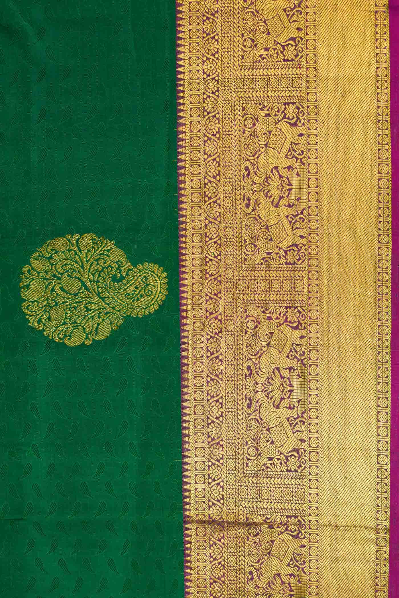 Green Dual Tone Kanchipuram Silk Saree