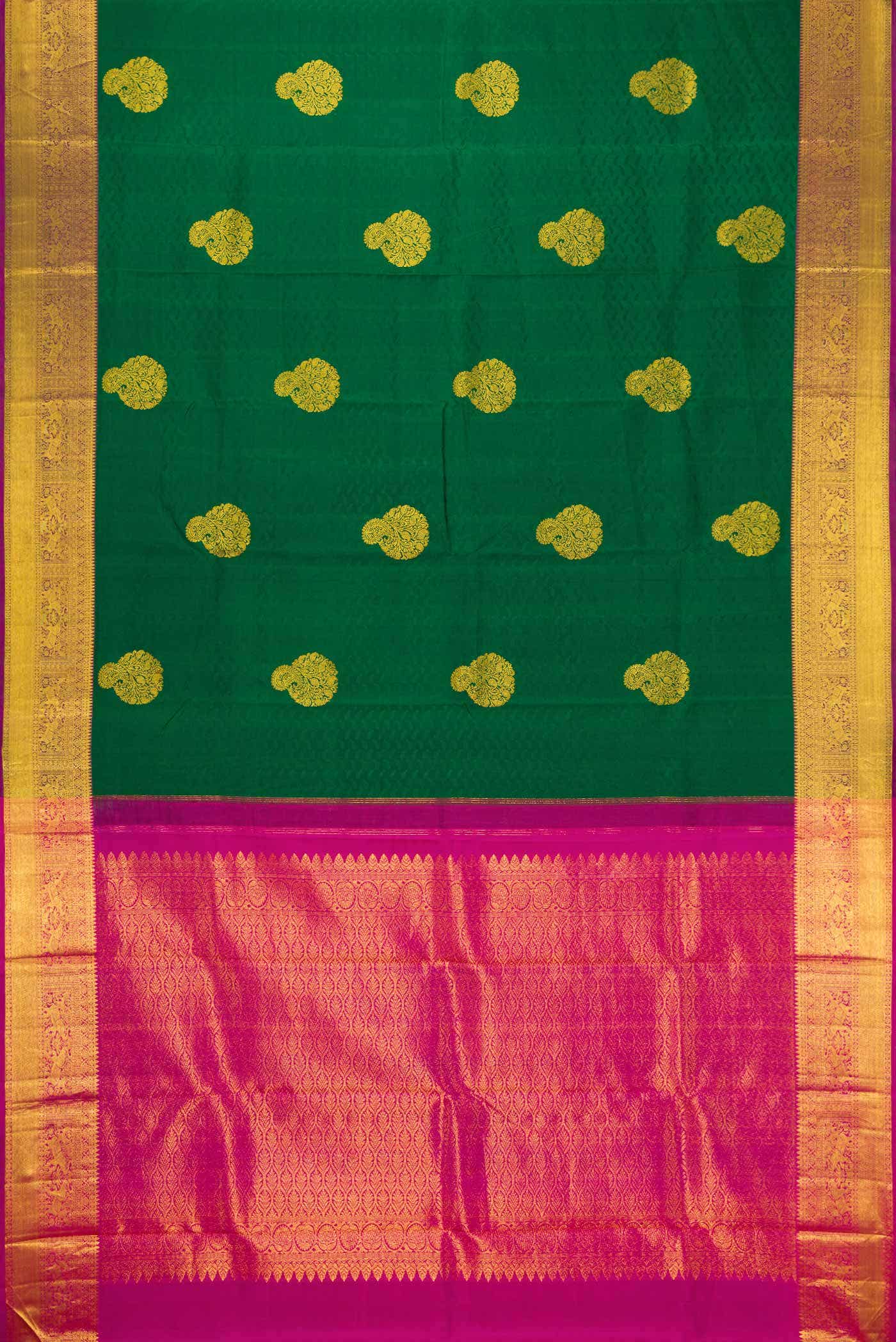 Green Dual Tone Kanchipuram Silk Saree