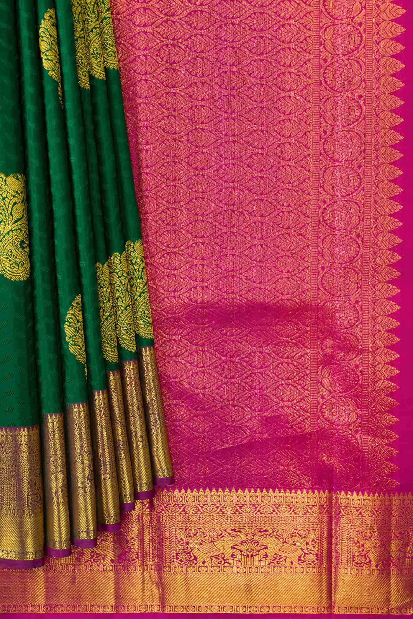 Green Dual Tone Kanchipuram Silk Saree