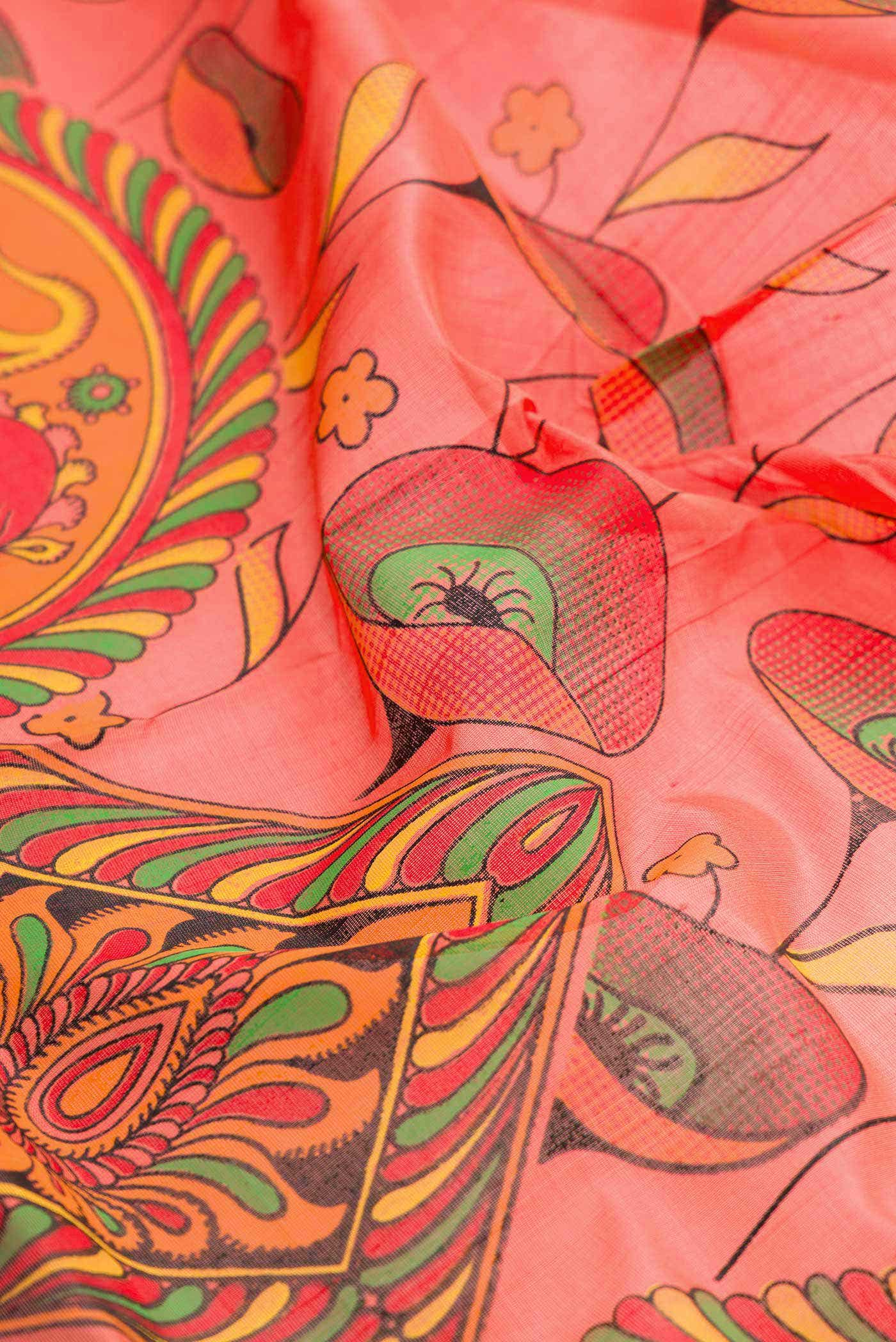 Orange Silk Cotton Saree