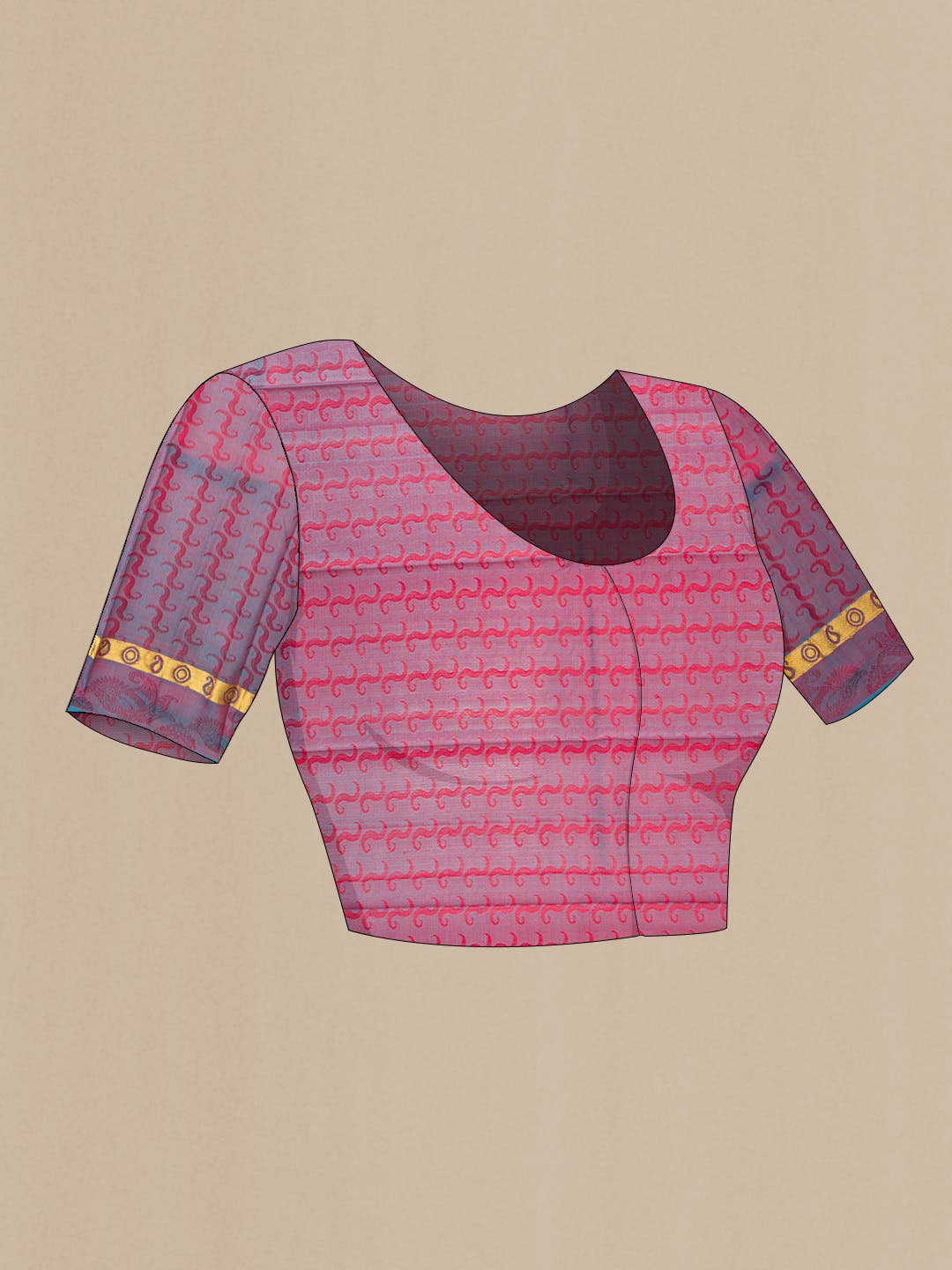 Dark Pink Dual Tone Kanchipuram Silk Saree