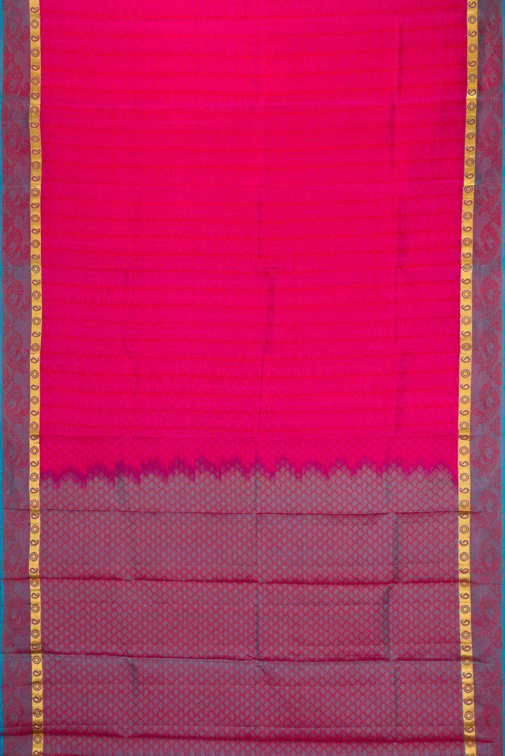 Dark Pink Dual Tone Kanchipuram Silk Saree
