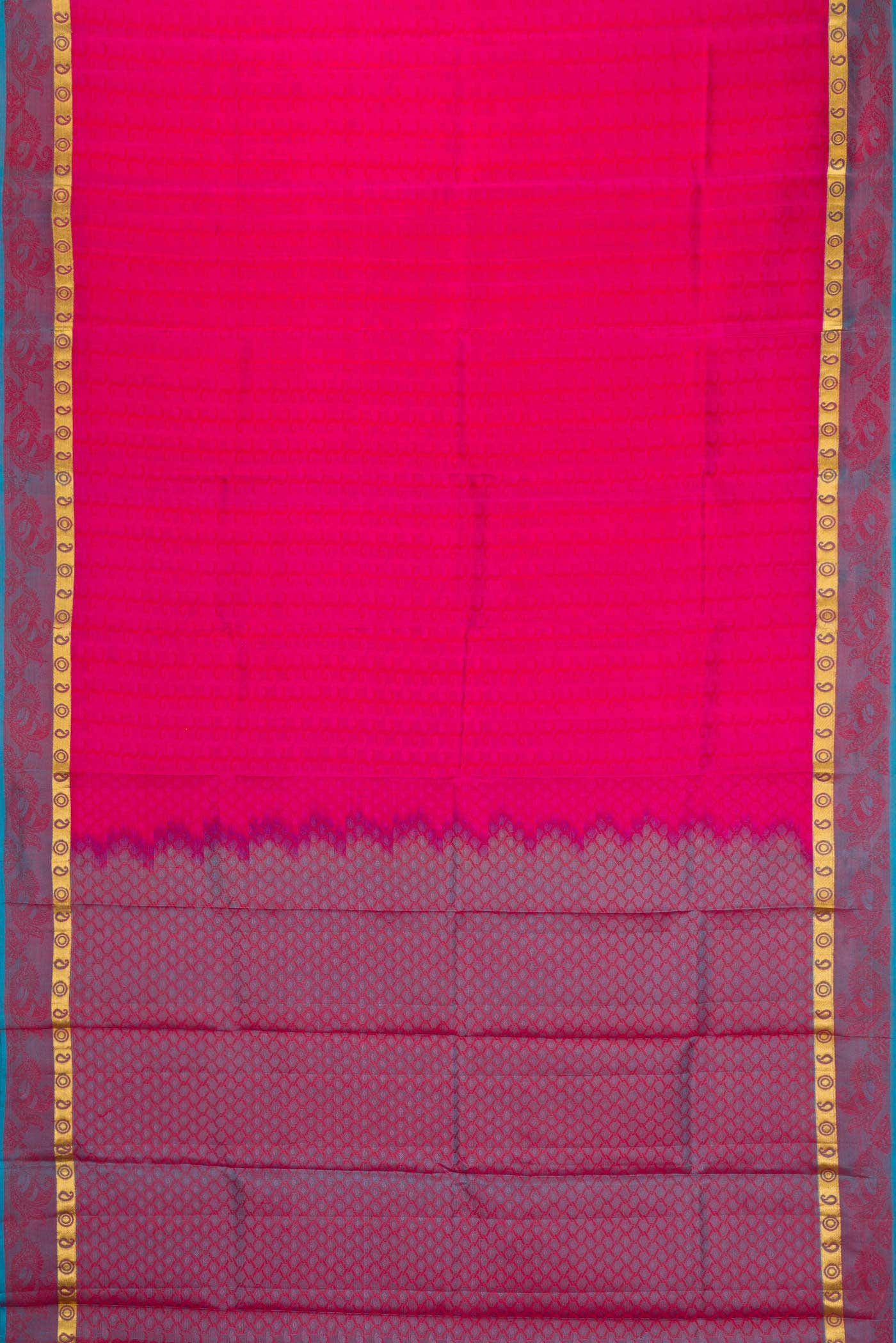 Dark Pink Dual Tone Kanchipuram Silk Saree