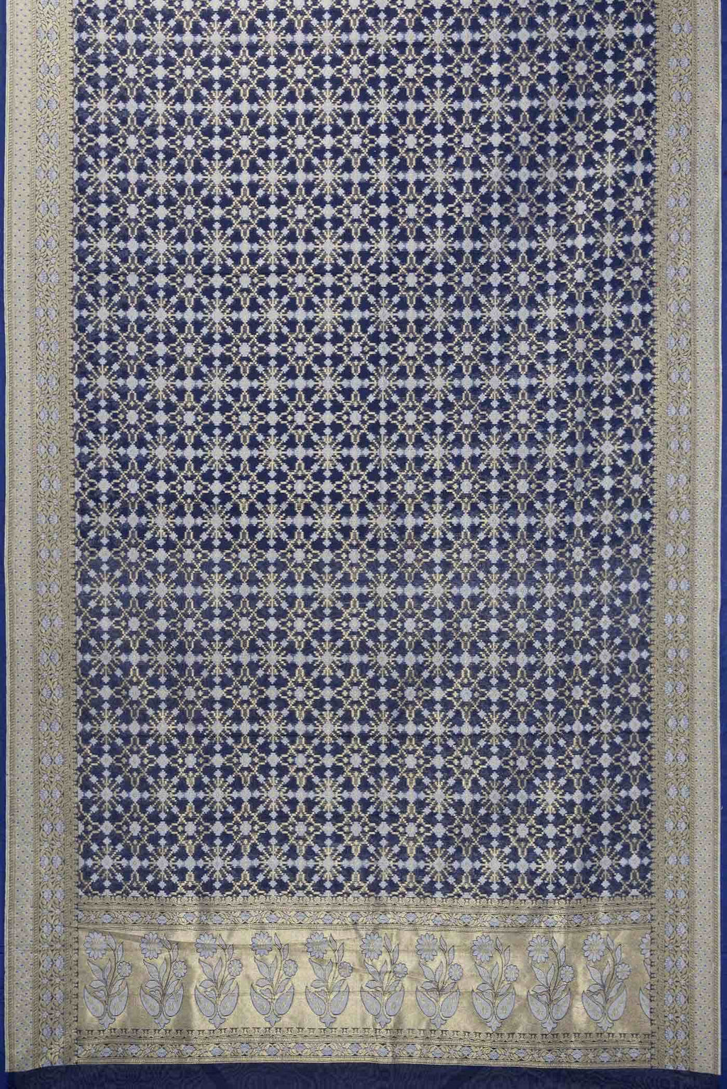 Navy Blue Dual Tone Blended Chanderi Silk Saree