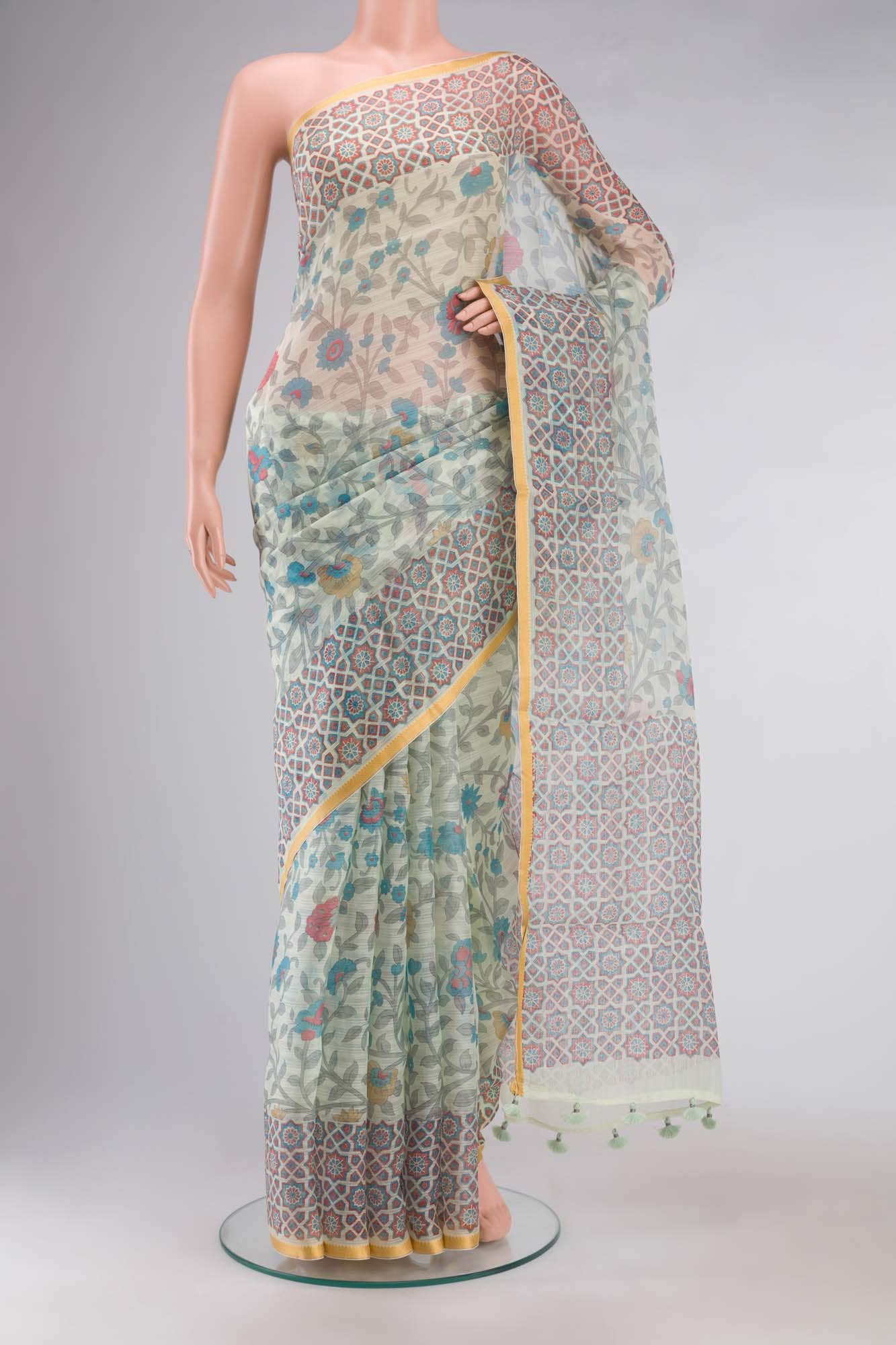 Green Organza Silk Saree
