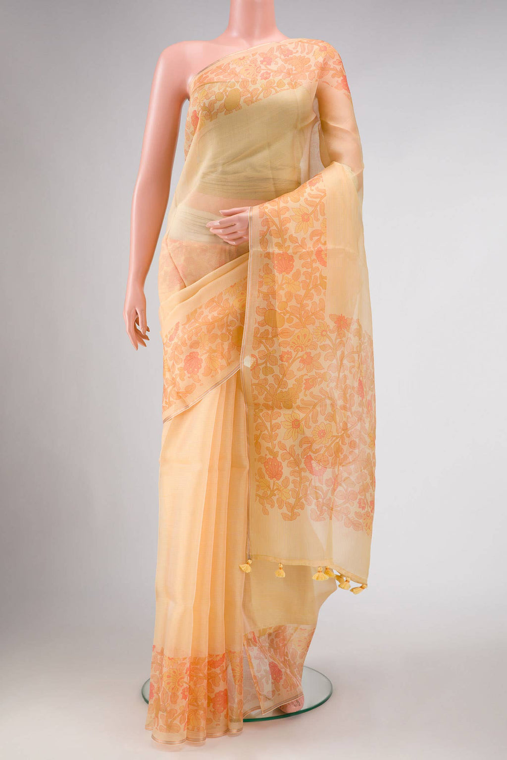 Sandal Organza Silk Saree