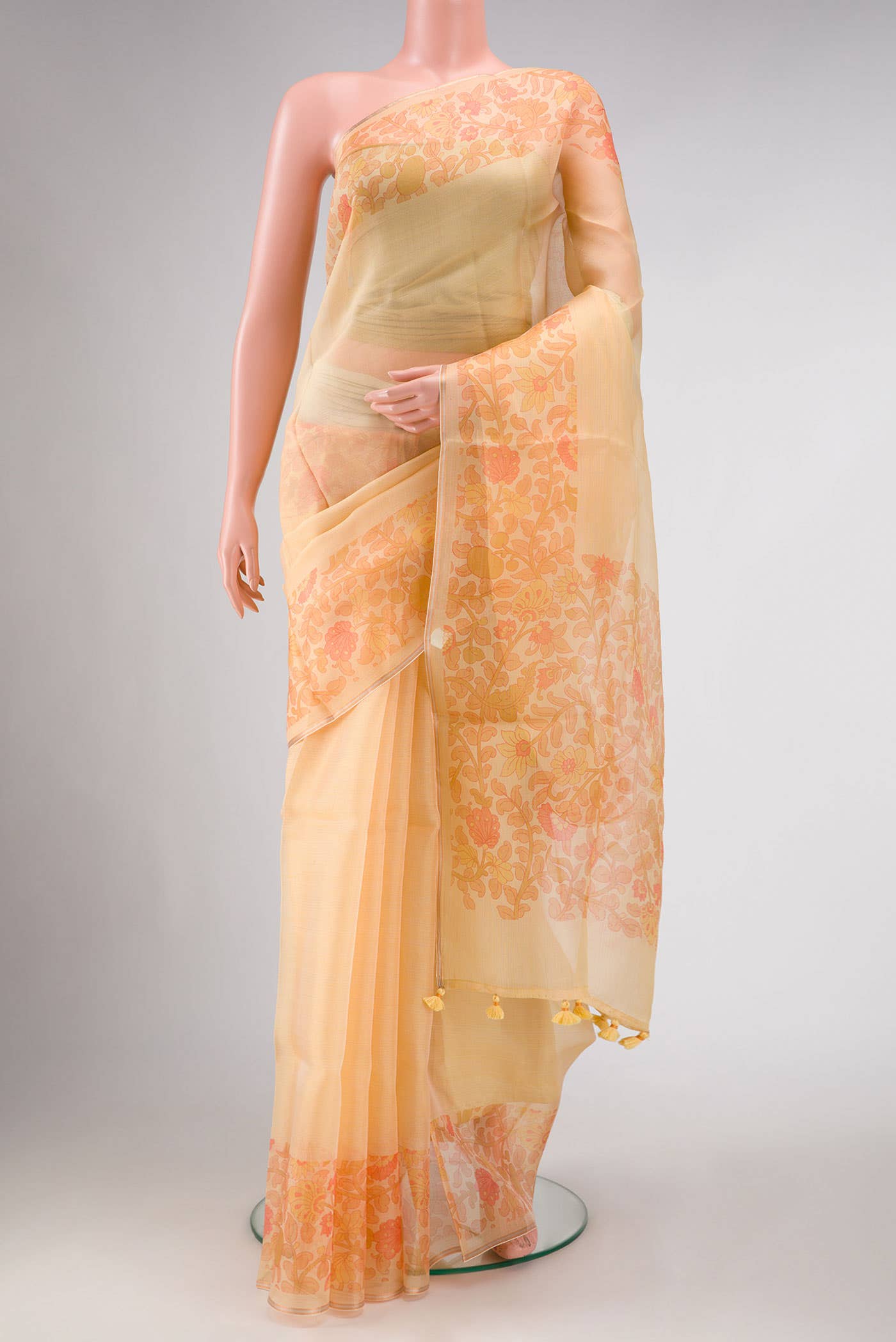Sandal Organza Silk Saree
