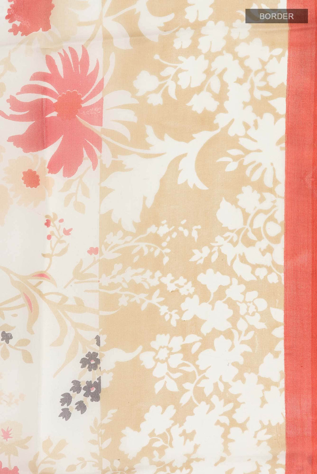 Cream Organza Silk Saree