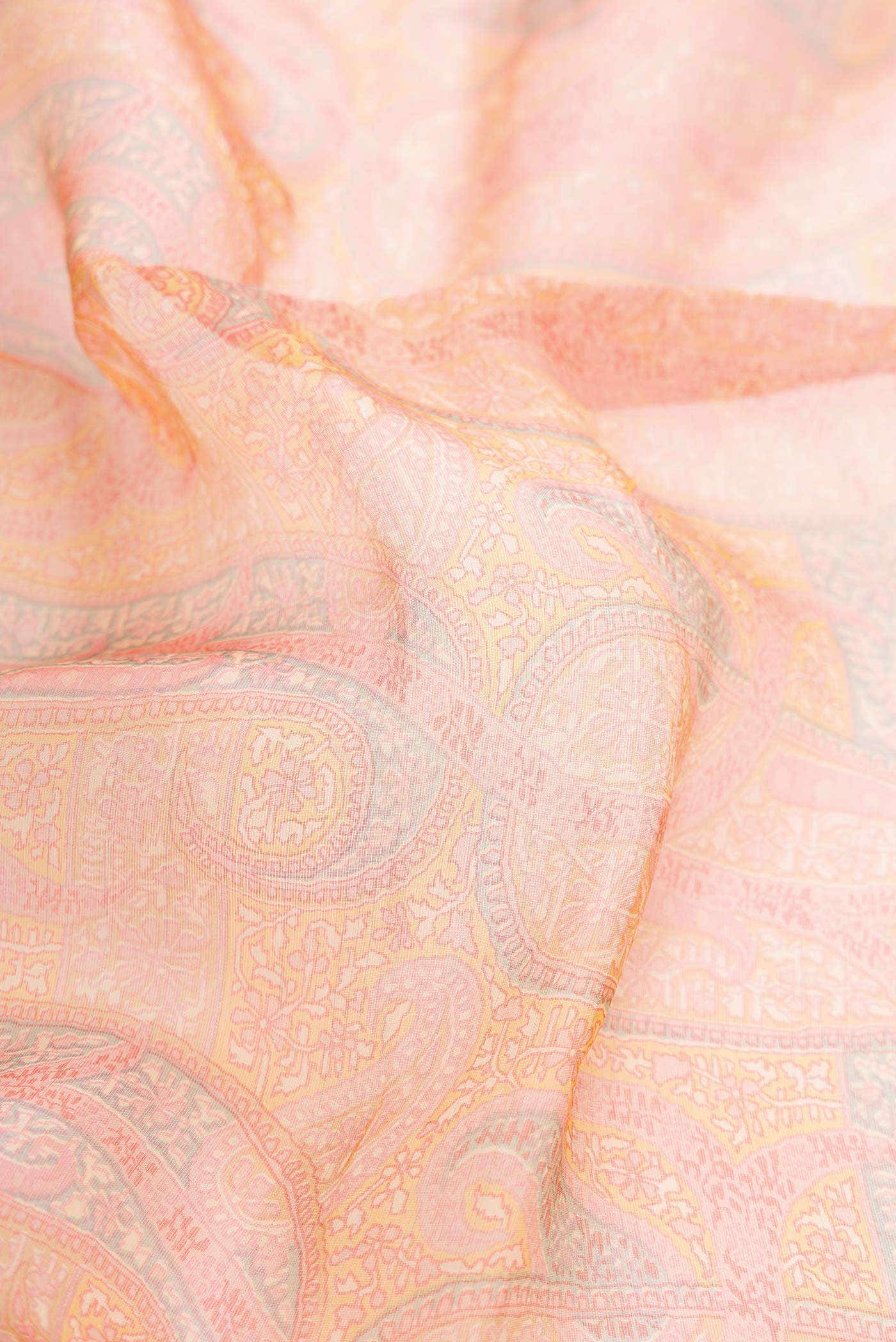 Orange Organza Silk Saree