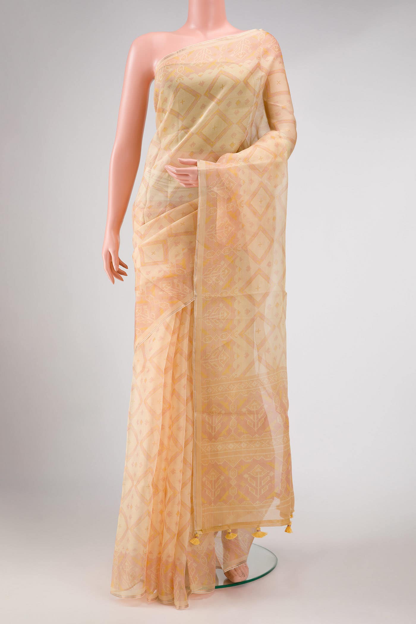 Sandal Organza Silk Saree