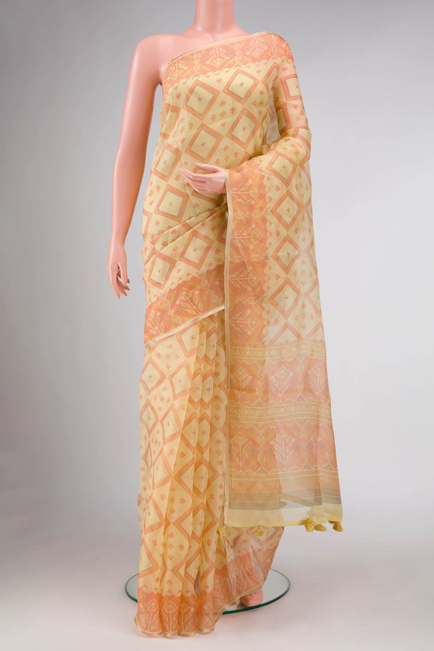 Sandal Organza Silk Saree