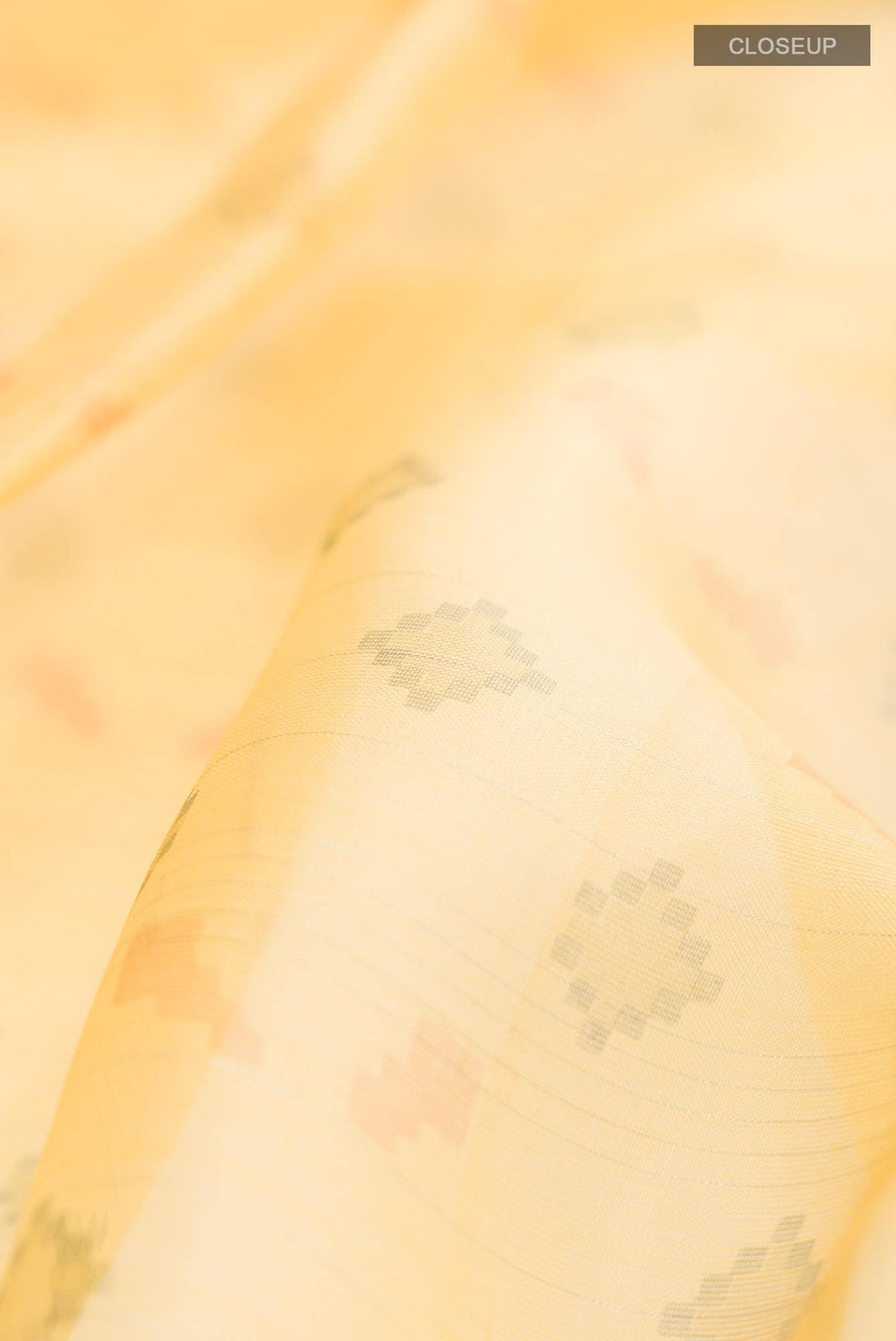 Yellow Organza Silk Saree