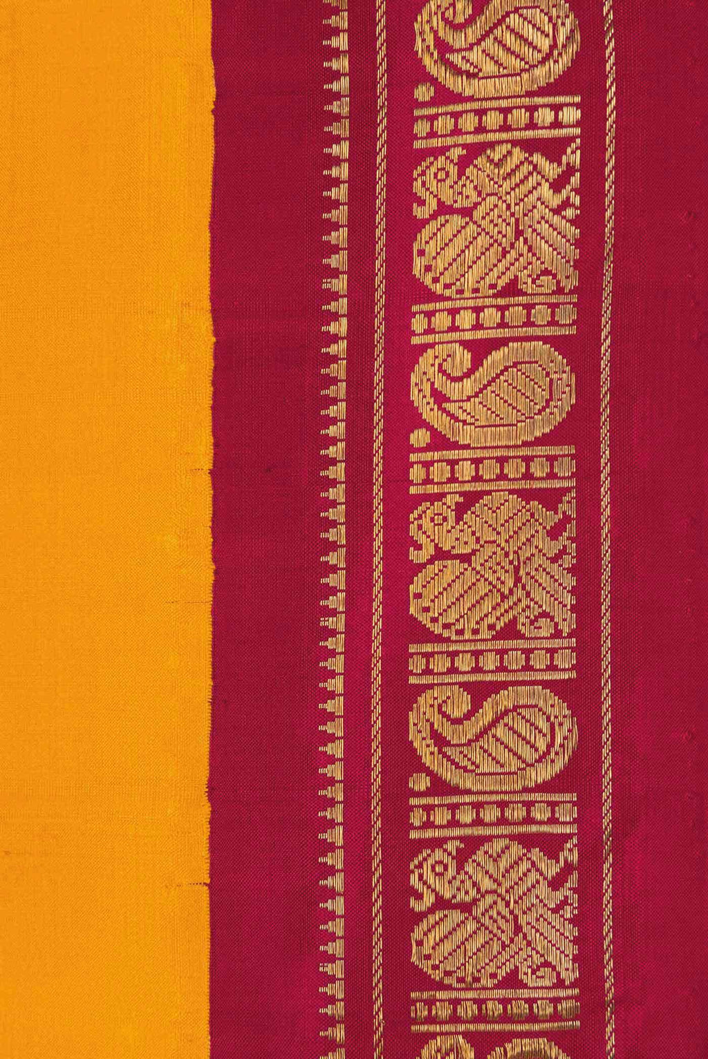 Pure Silk Pure Zari Mustard Kanchipuram Saree