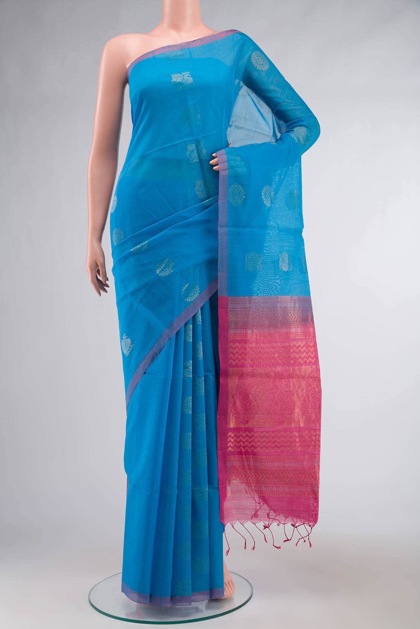 Blue Silk Cotton Saree