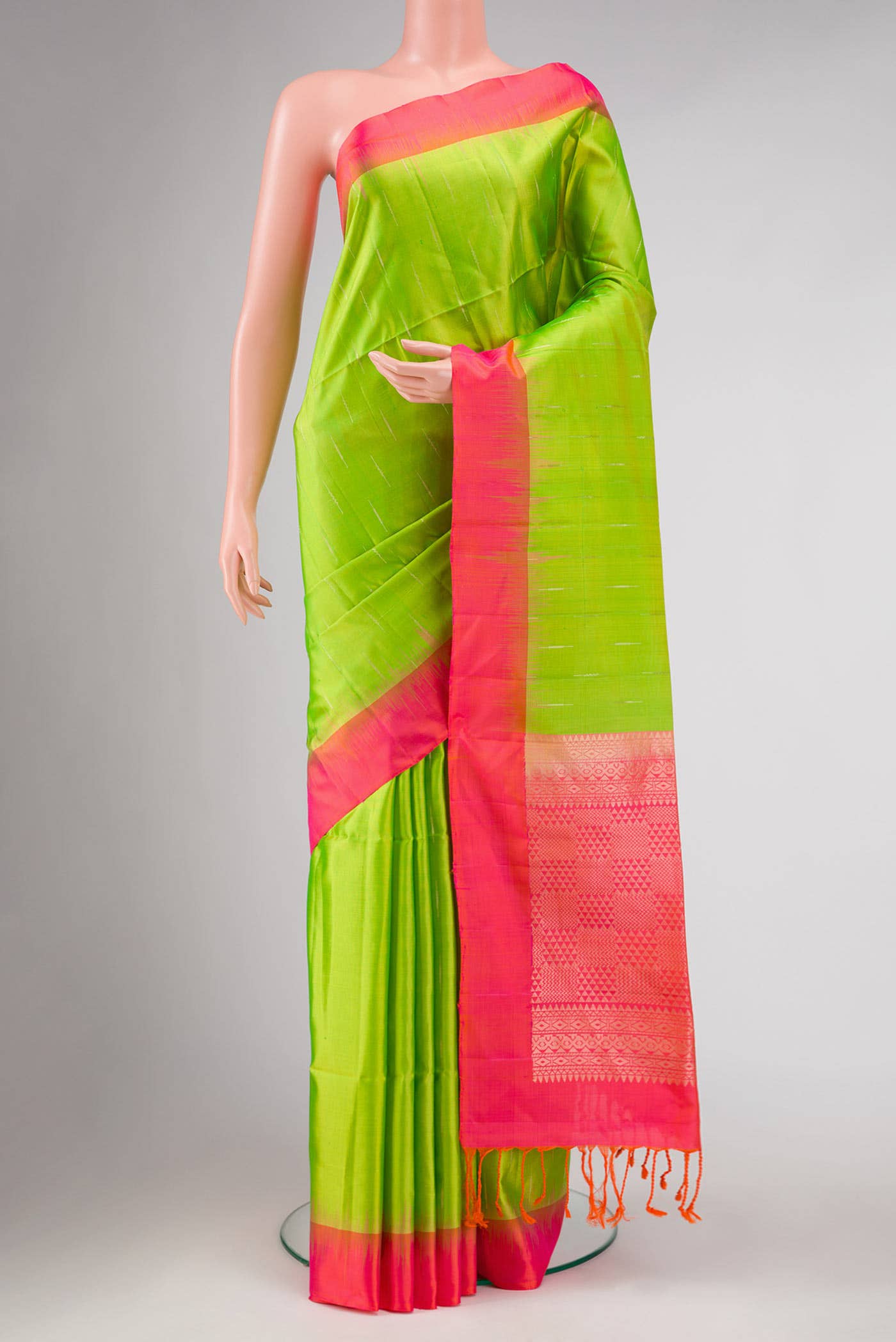 Parrot Green Soft Silk Saree