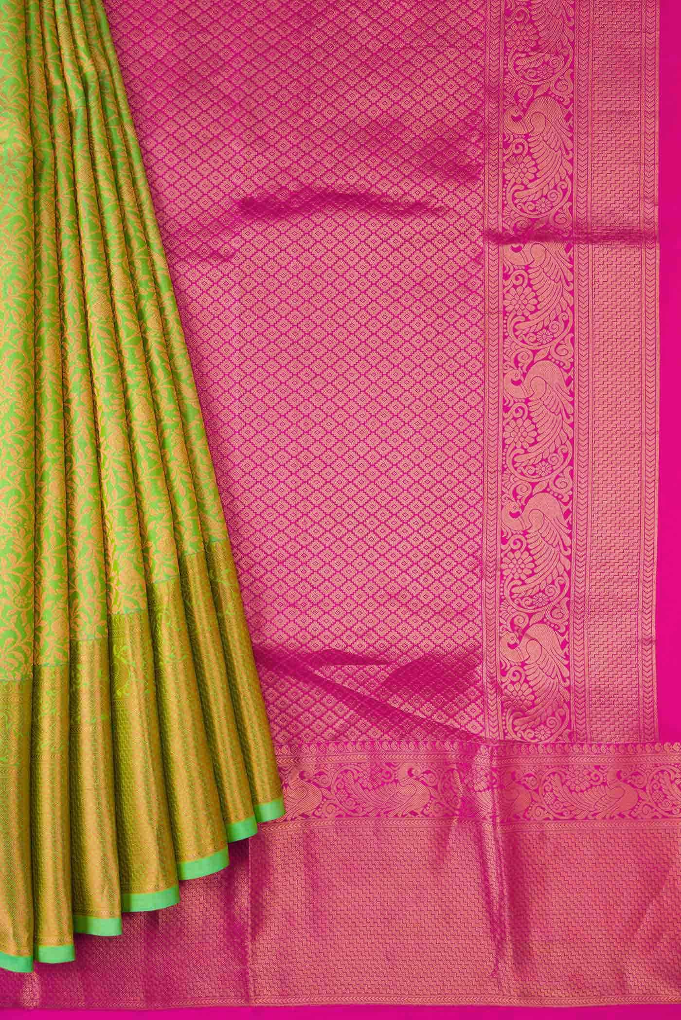 Green Dual Tone Kanchipuram Silk Saree