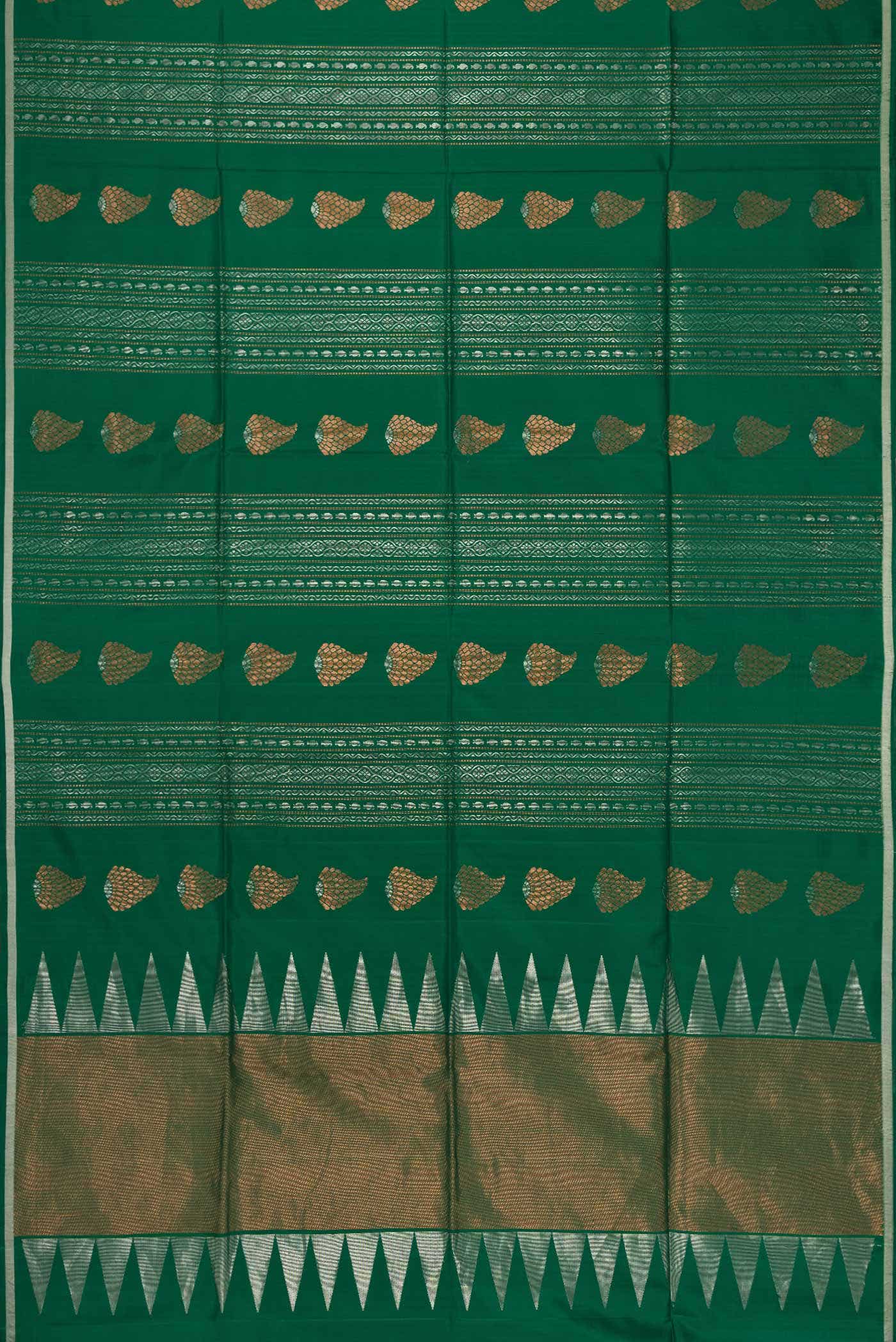 Green Dual Tone Soft Silk Saree