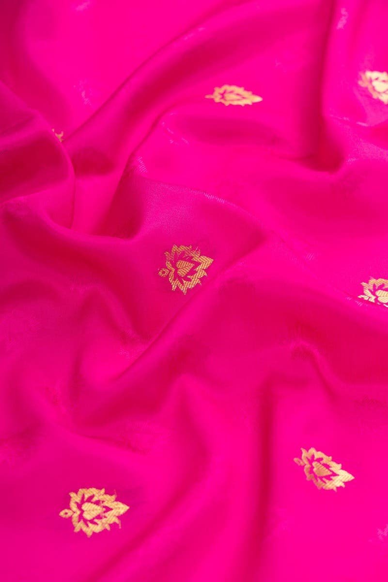Pink Dual Tone Mysore Crepe Saree