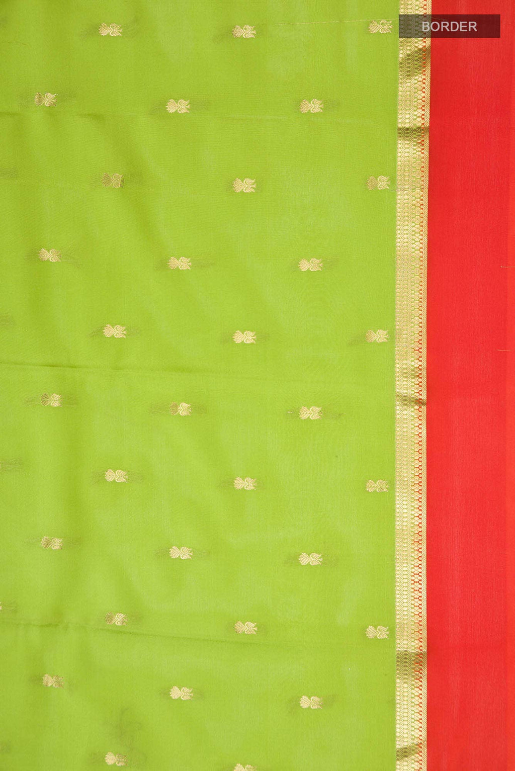 Parrot Green Mysore Crepe Saree