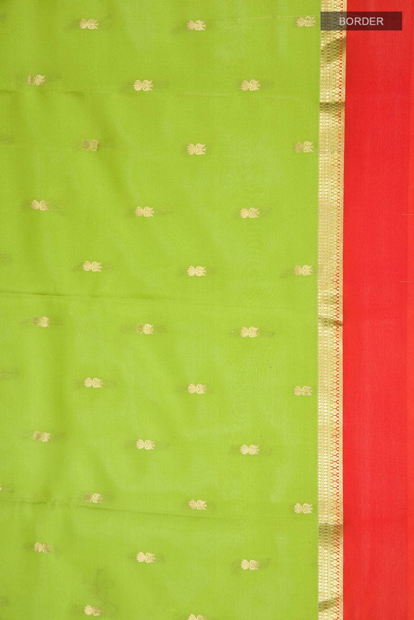 Parrot Green Mysore Crepe Saree