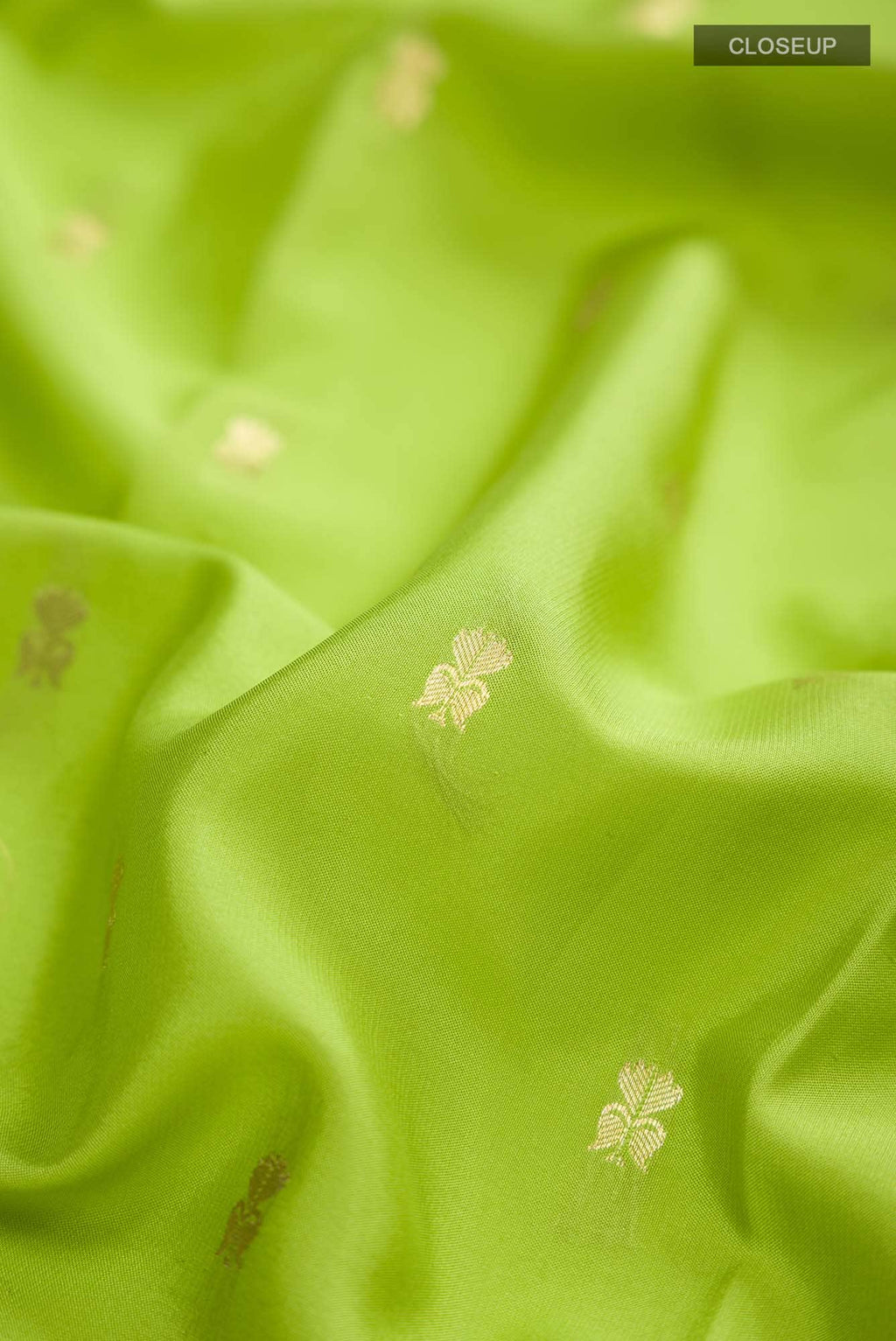 Parrot Green Mysore Crepe Saree