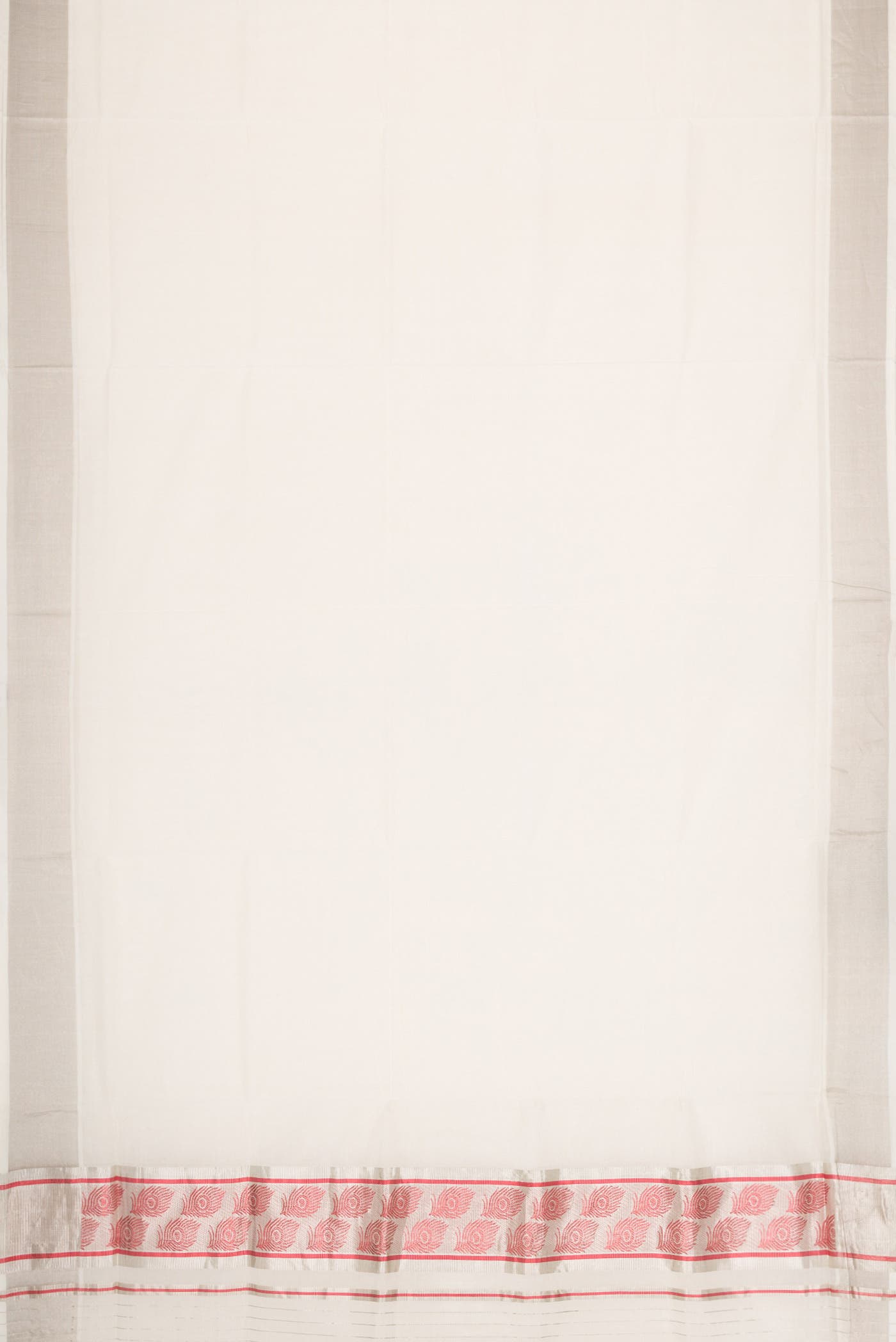 Off White Dual Tone Kerala Cotton Saree