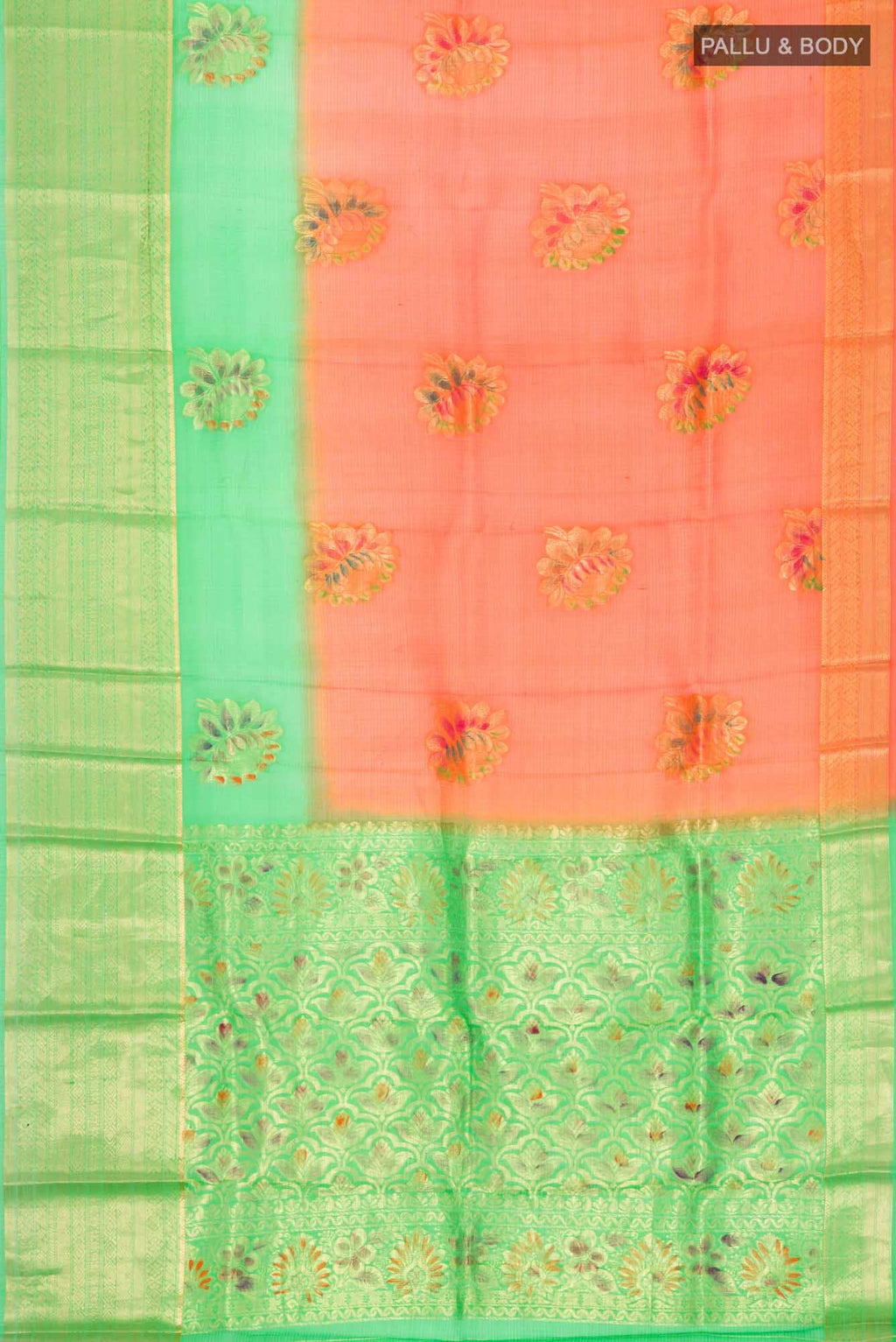 Orange Kota Silk Saree