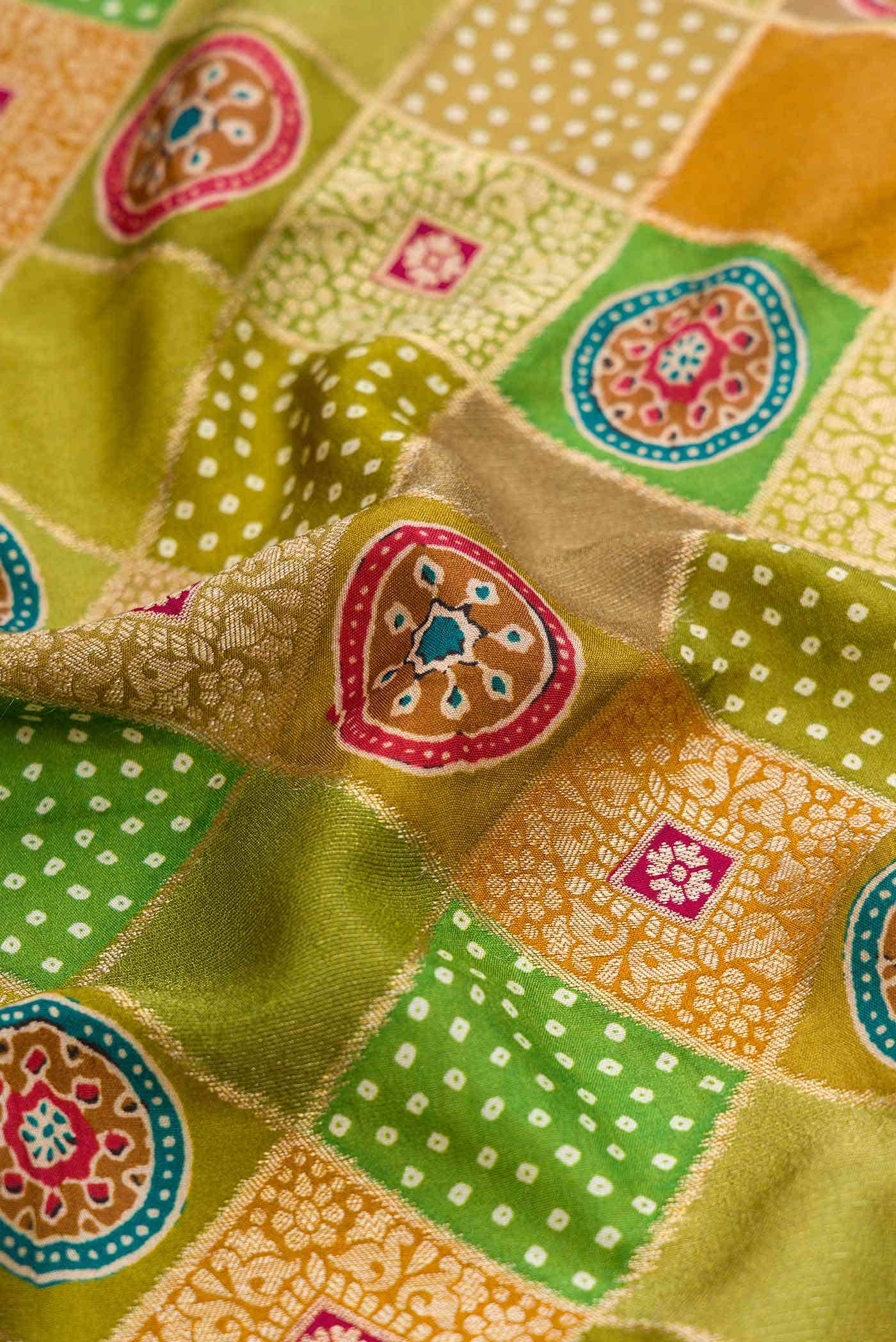 Green Banarasi Georgette Saree