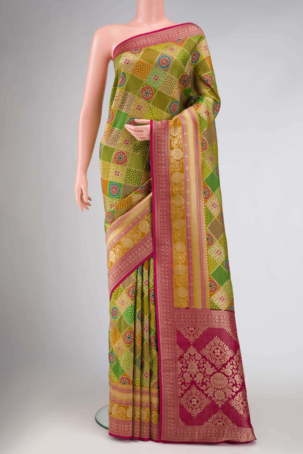 Green Banarasi Georgette Saree