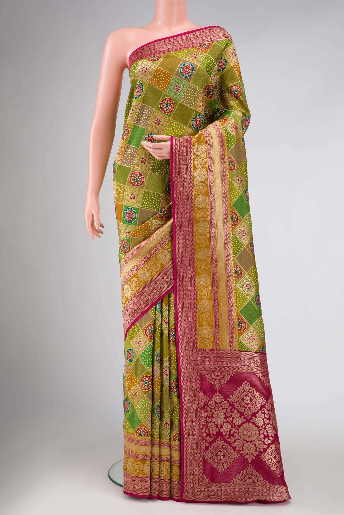Green Banarasi Georgette Saree
