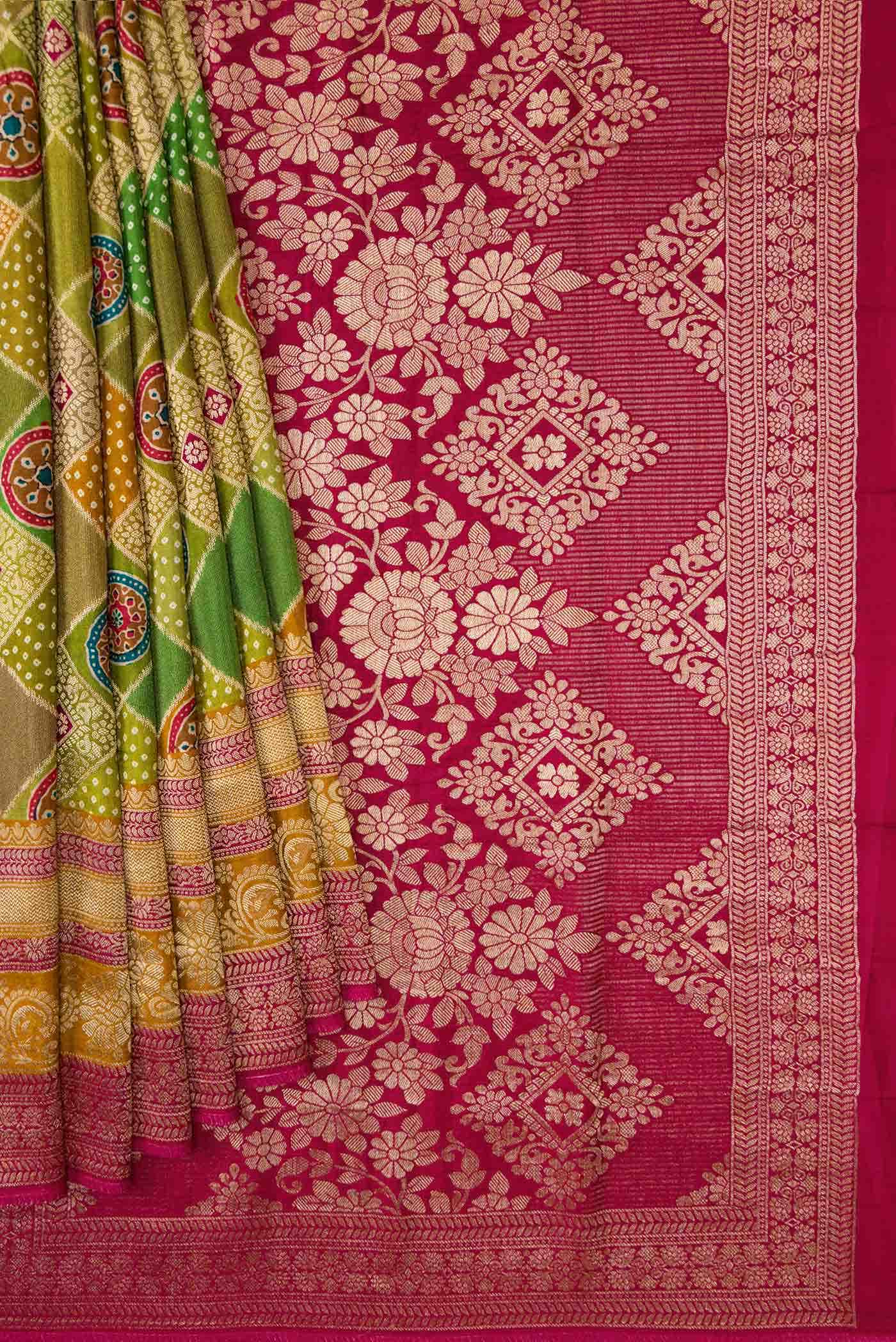 Green Banarasi Georgette Saree