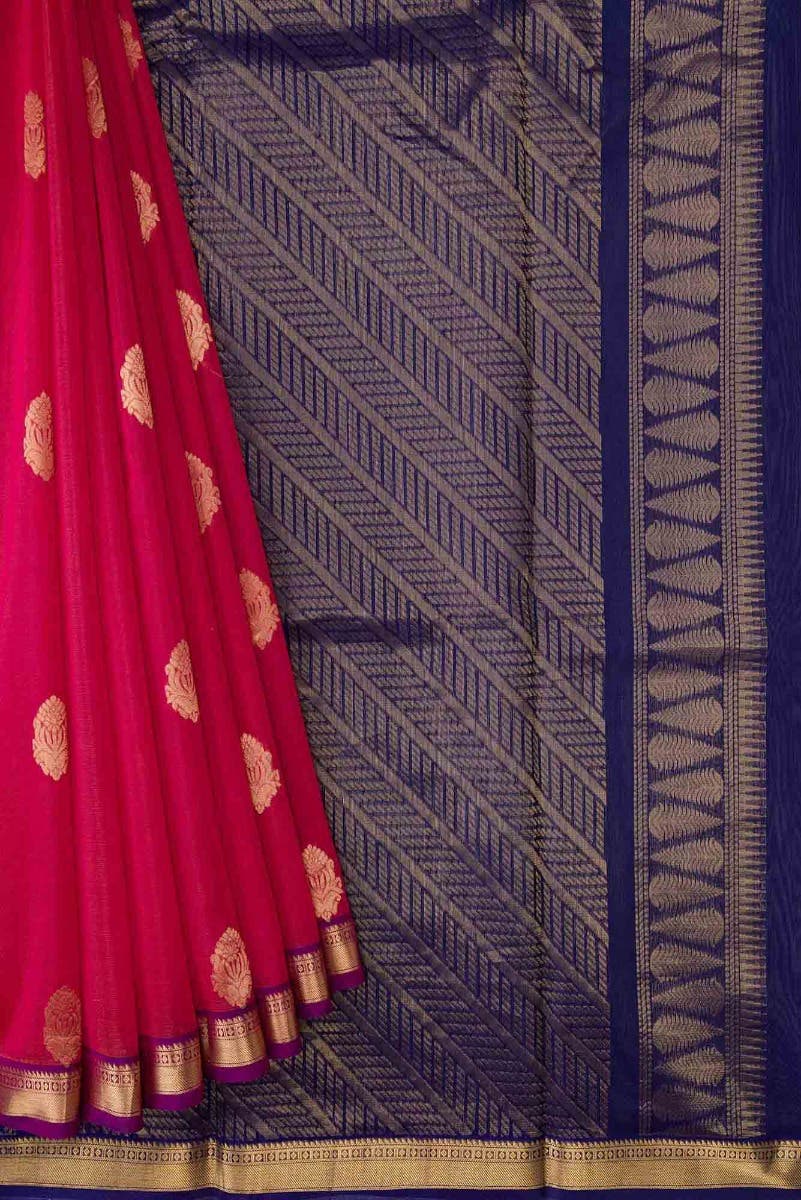Orange Dual Tone Silk Cotton Saree