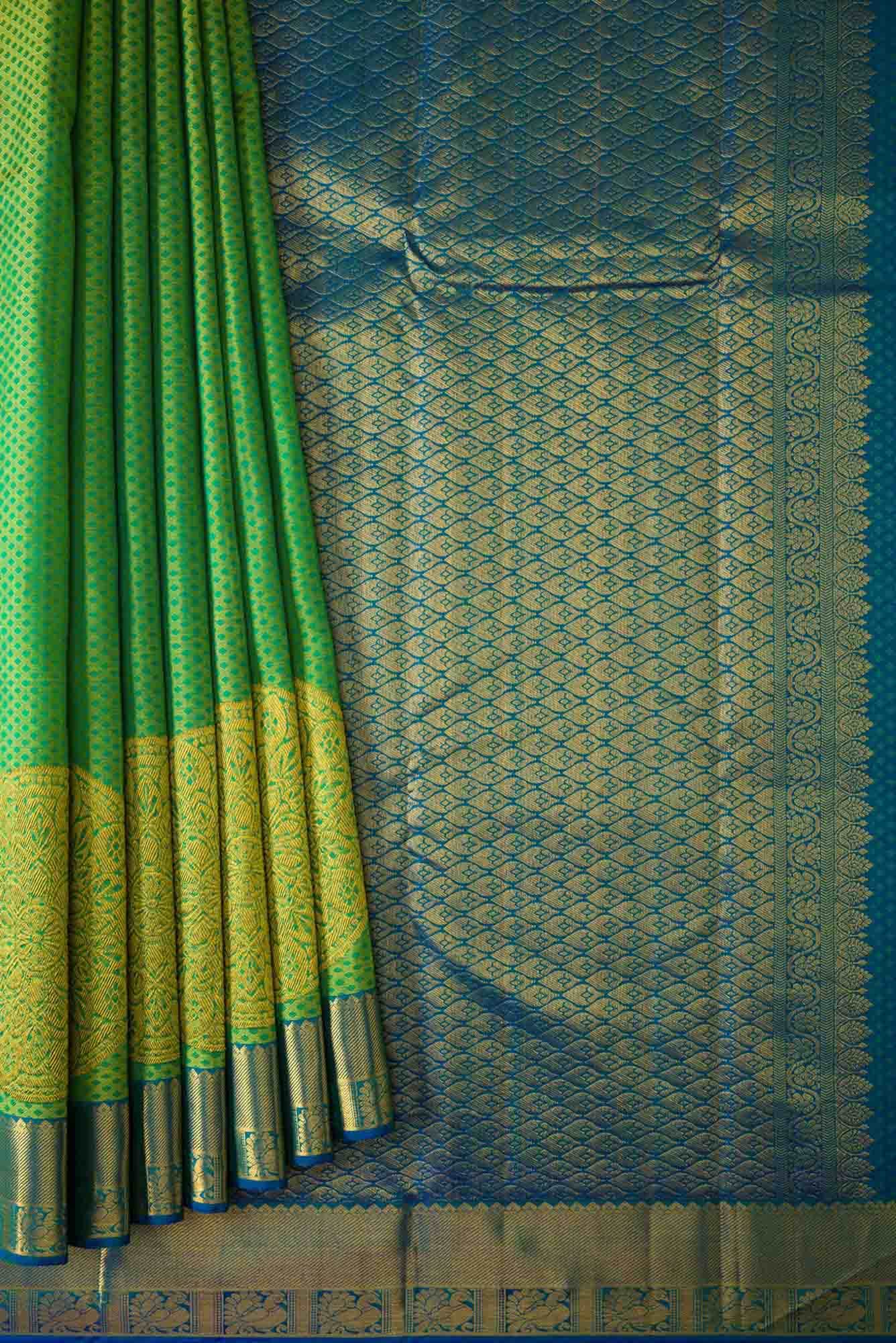Green Dual Tone Kanchipuram Silk Saree